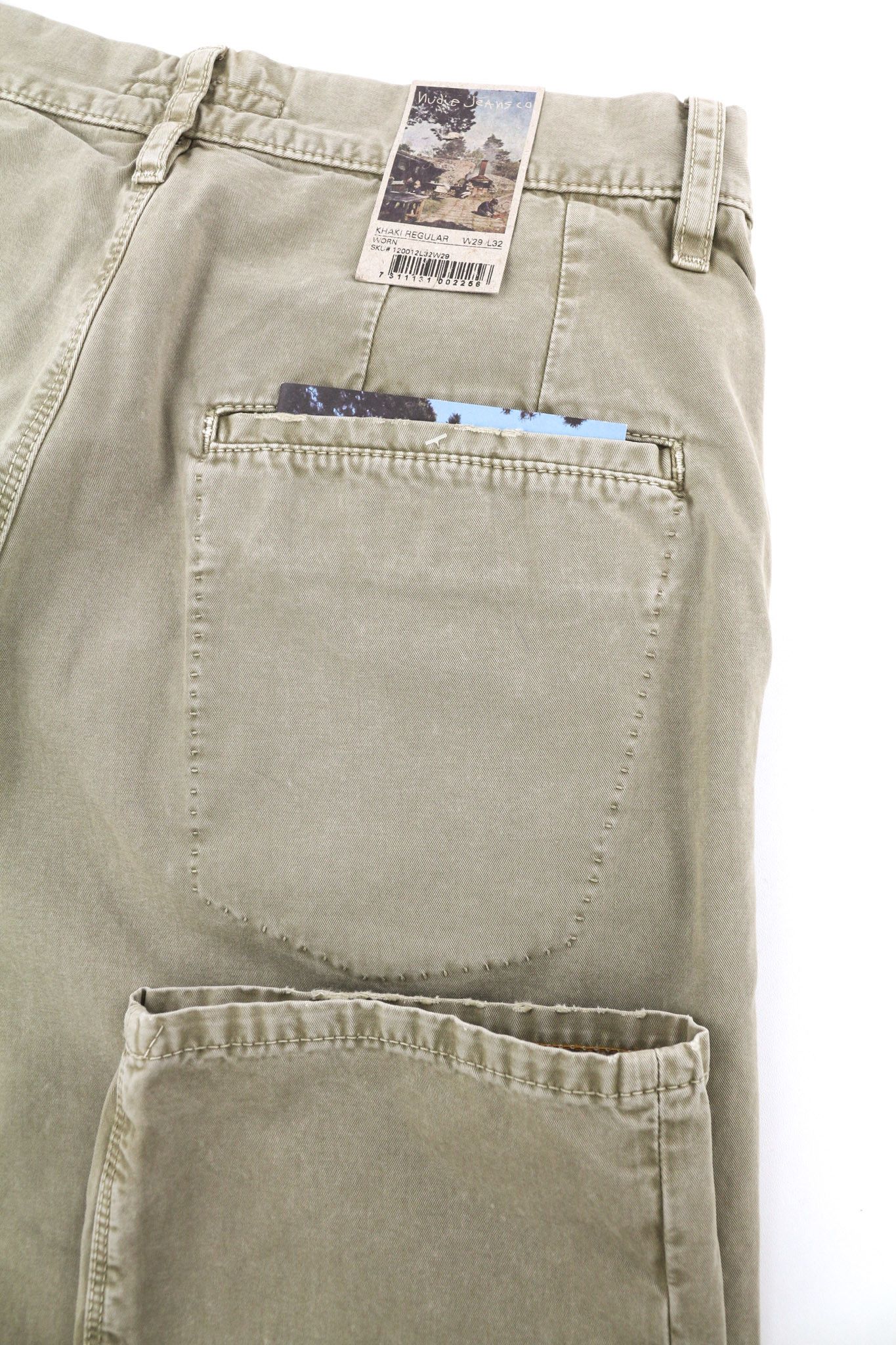 Nudie Jeans KHAKI REGULAR W29/L32 Beige Chino Logo 82657 Size US 29 - 5 Thumbnail
