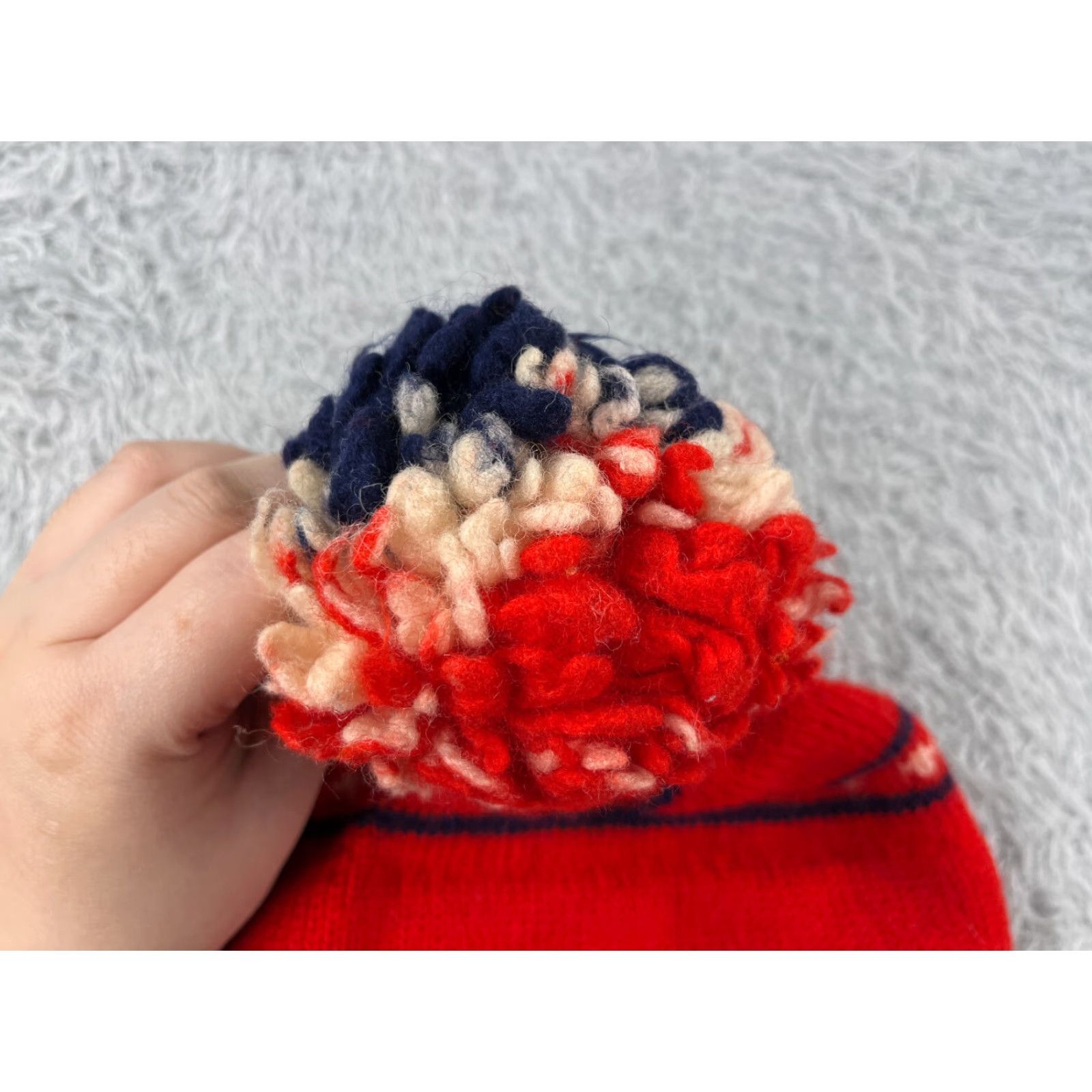 The Mountain The Mountain Lid Beanie Toque Womens One Size Red White Stripe Wool Ski Size ONE SIZE - 3 Thumbnail