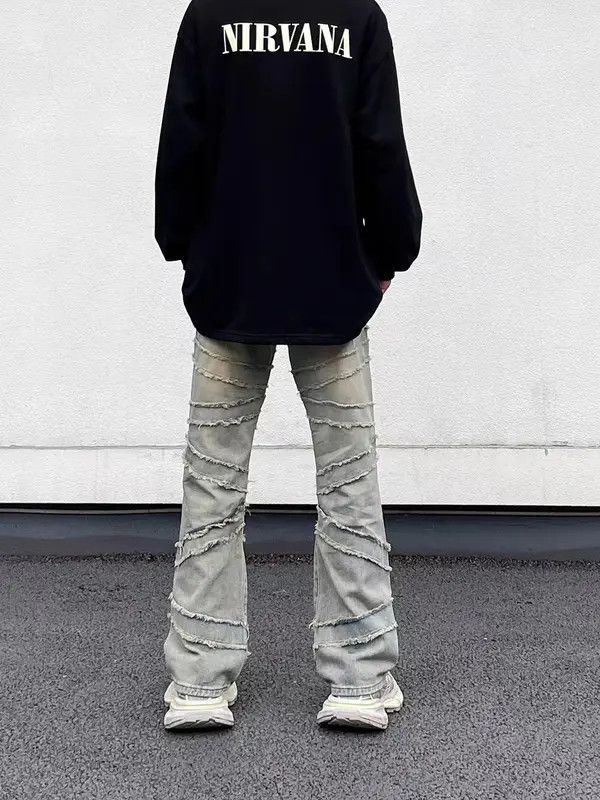 Japanese Brand Michiko x Aoi High street fringed raw edge ruined jeans Size US 32 / EU 48 - 7 Thumbnail
