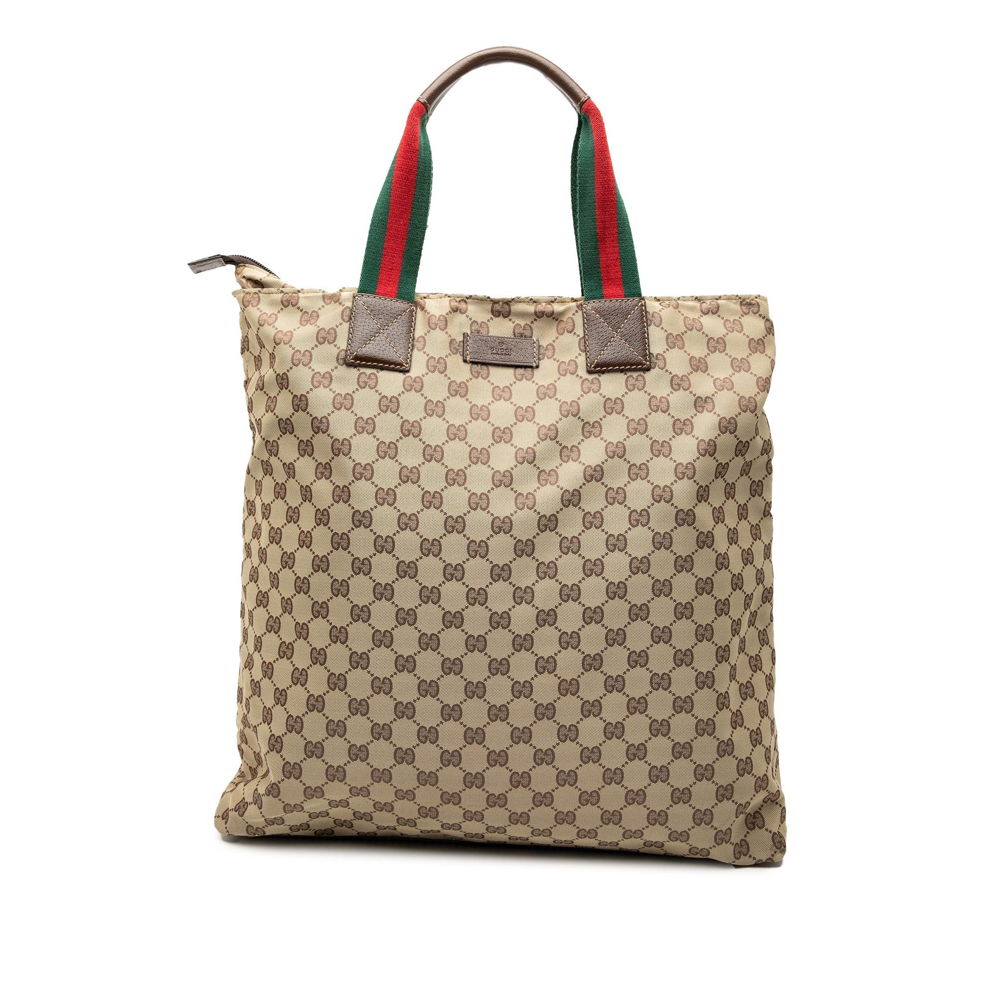 GG Canvas Web Vertical Tote