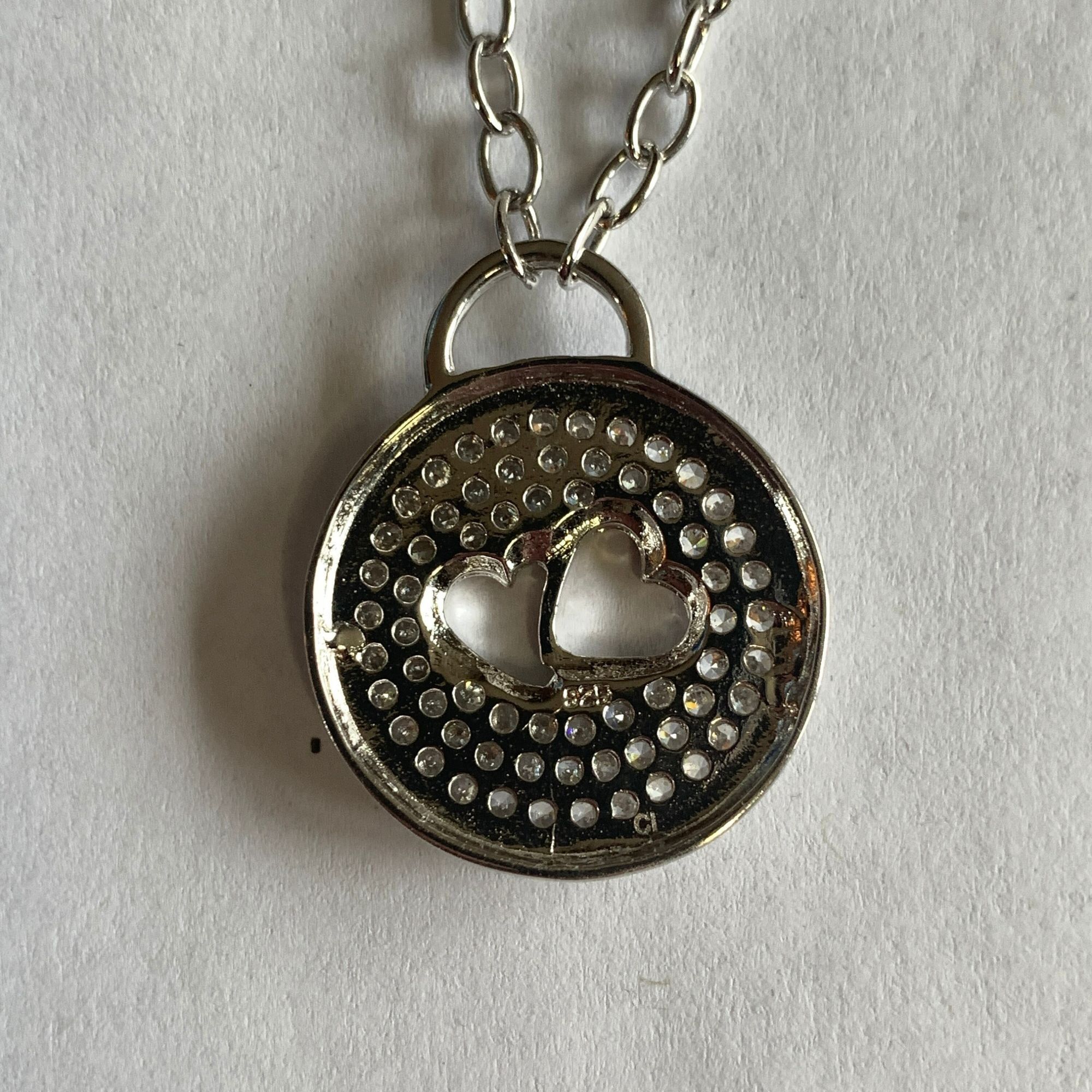 Designer Hearts and Cubic Zirconia Pendant on 16" Choker Chain Size ONE SIZE - 12 Thumbnail