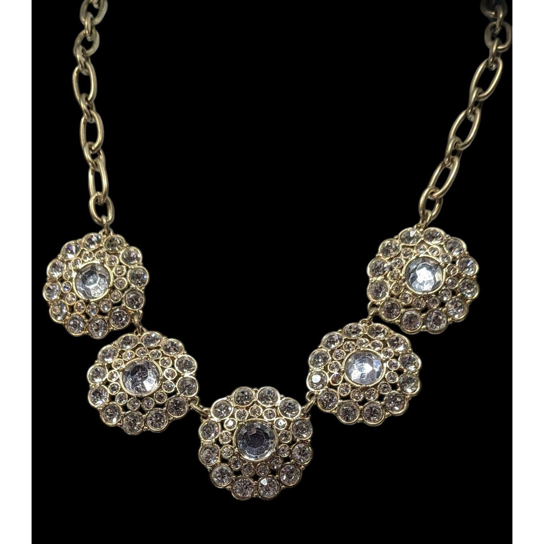 J.Crew J.Crew Preppy Glam Rhinestone Medallion Necklace Size ONE SIZE - 2 Thumbnail