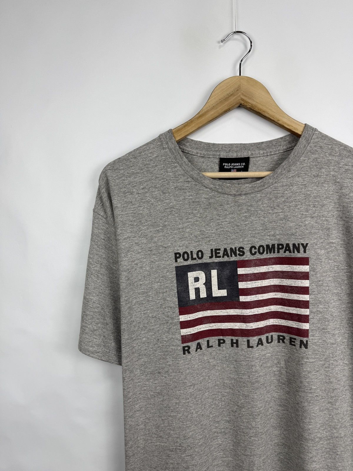 Polo Ralph Lauren 🇺🇸 Vintage 90s Ralph Lauren USA Flag Polo Jeans Company Tee Size US XL / EU 56 / 4 - 3 Thumbnail