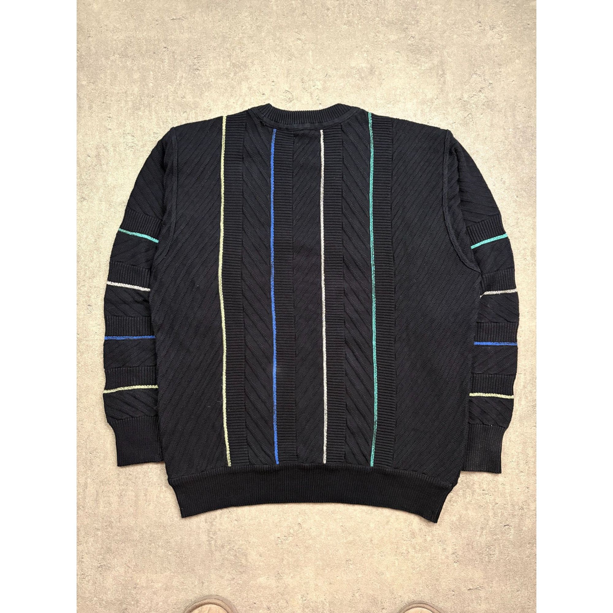 Carlo Colucci Carlo Colucci Personality Mens Black Sweater With Multicolor Size US M / EU 48-50 / 2 - 2 Thumbnail