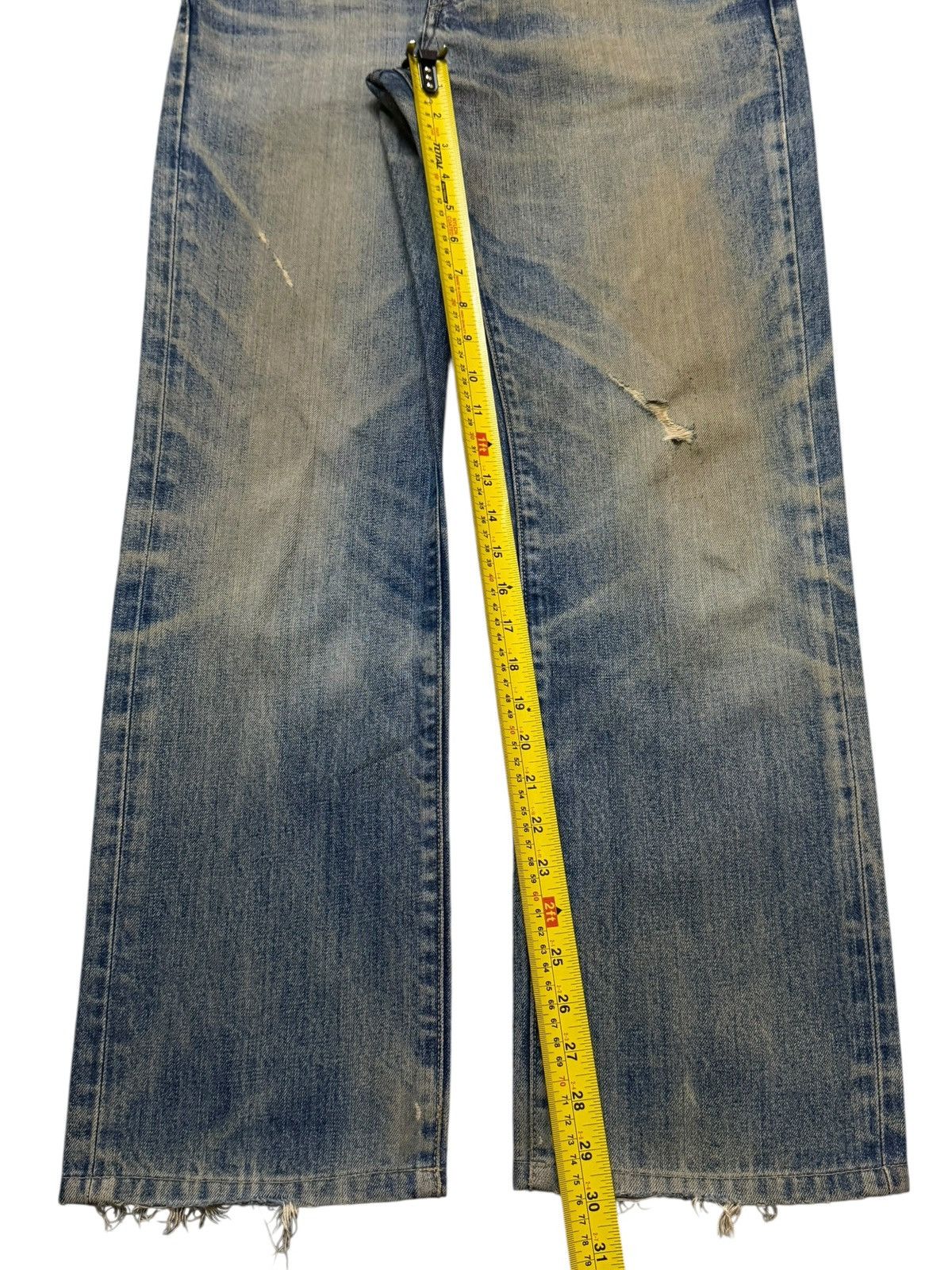 Uniqlo Vintage Y2K Japan Uniqlo Mud Wash Clawmark Whisker Loose Fit Size US 34 / EU 50 - 10 Thumbnail