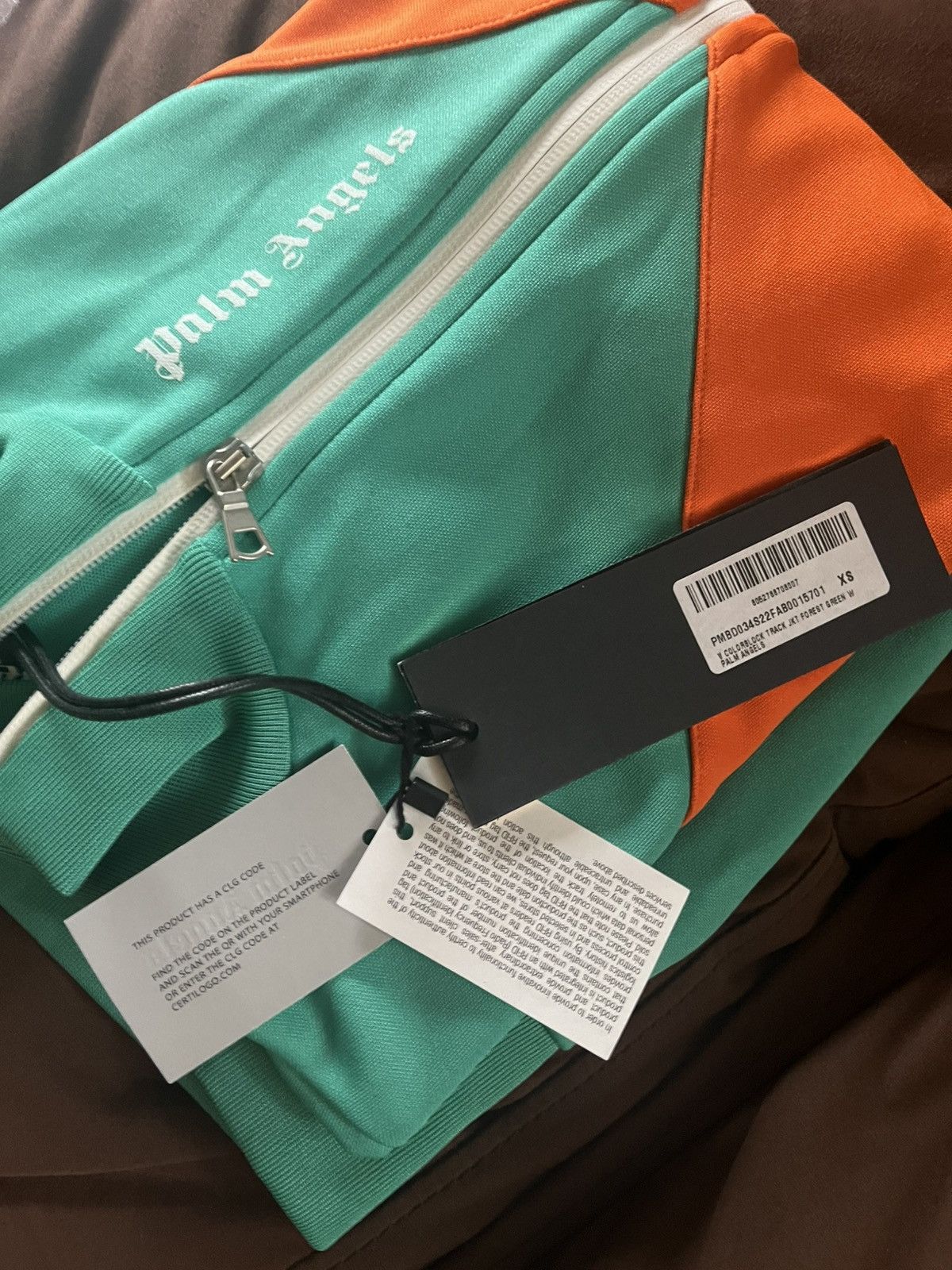 Palm Angels Palm Angels|V Block Track Jacket|Forrest Green x Orange Size US XS / EU 42 / 0 - 8 Thumbnail