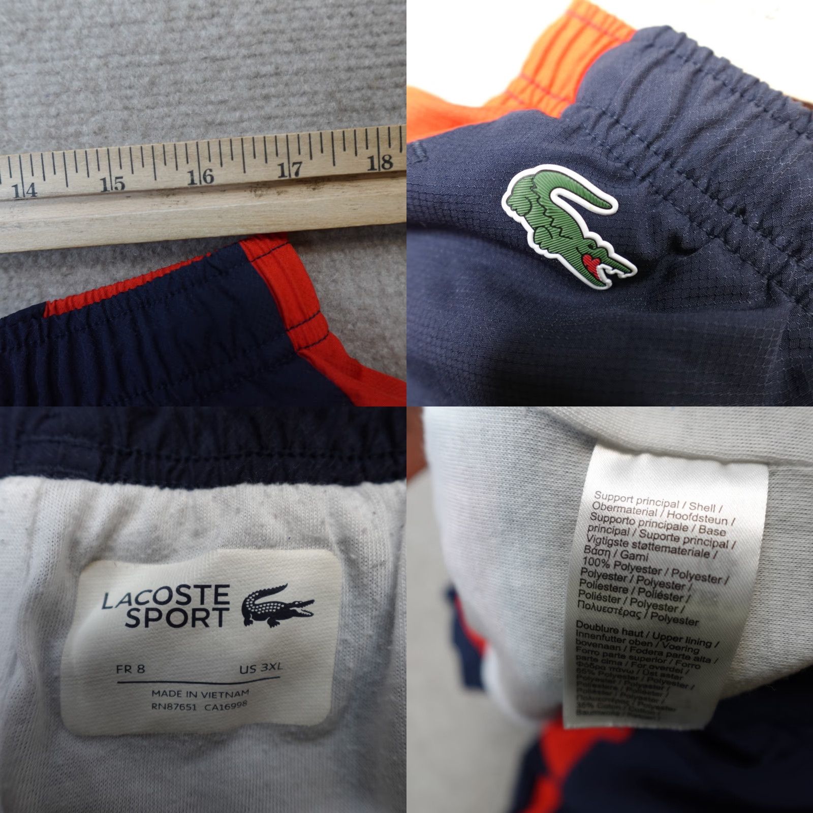 Lacoste Lacoste Pants 3XL Blue Drawstring Joggers Lined Warm Up Retro Shirt? Size US 39 - 8 Thumbnail