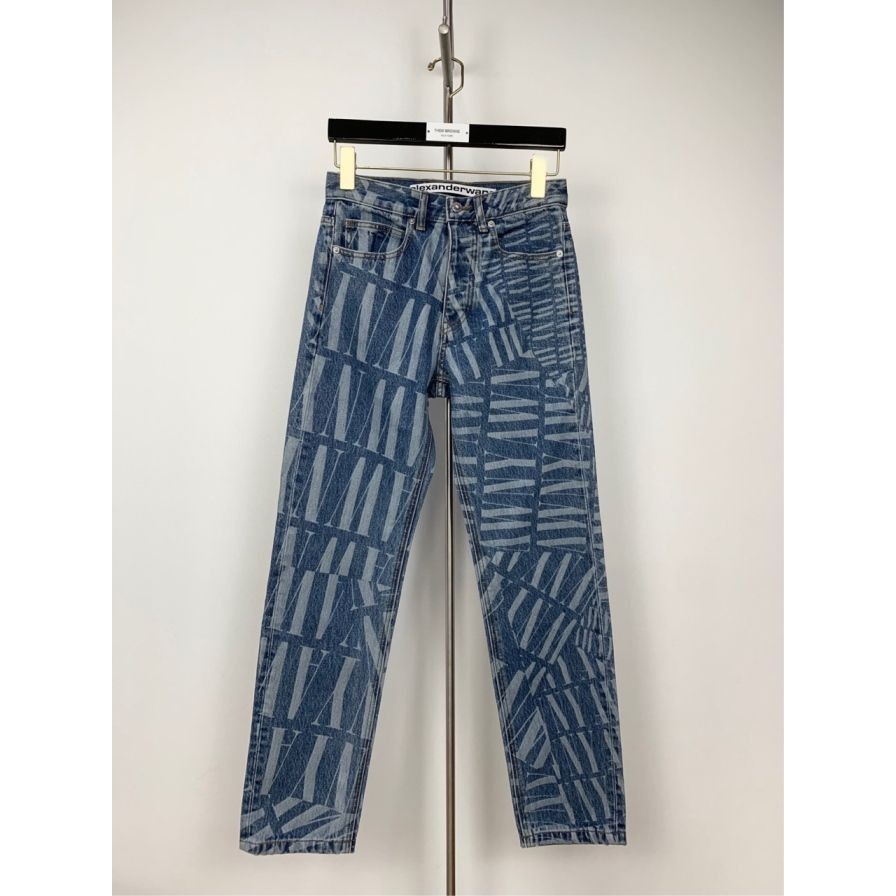 Alexander Wang Alexander Wang Blue Full Print Cotton Jeans Casual Pants Siz Size 27" / US 4 / IT 40 - 1 Thumbnail