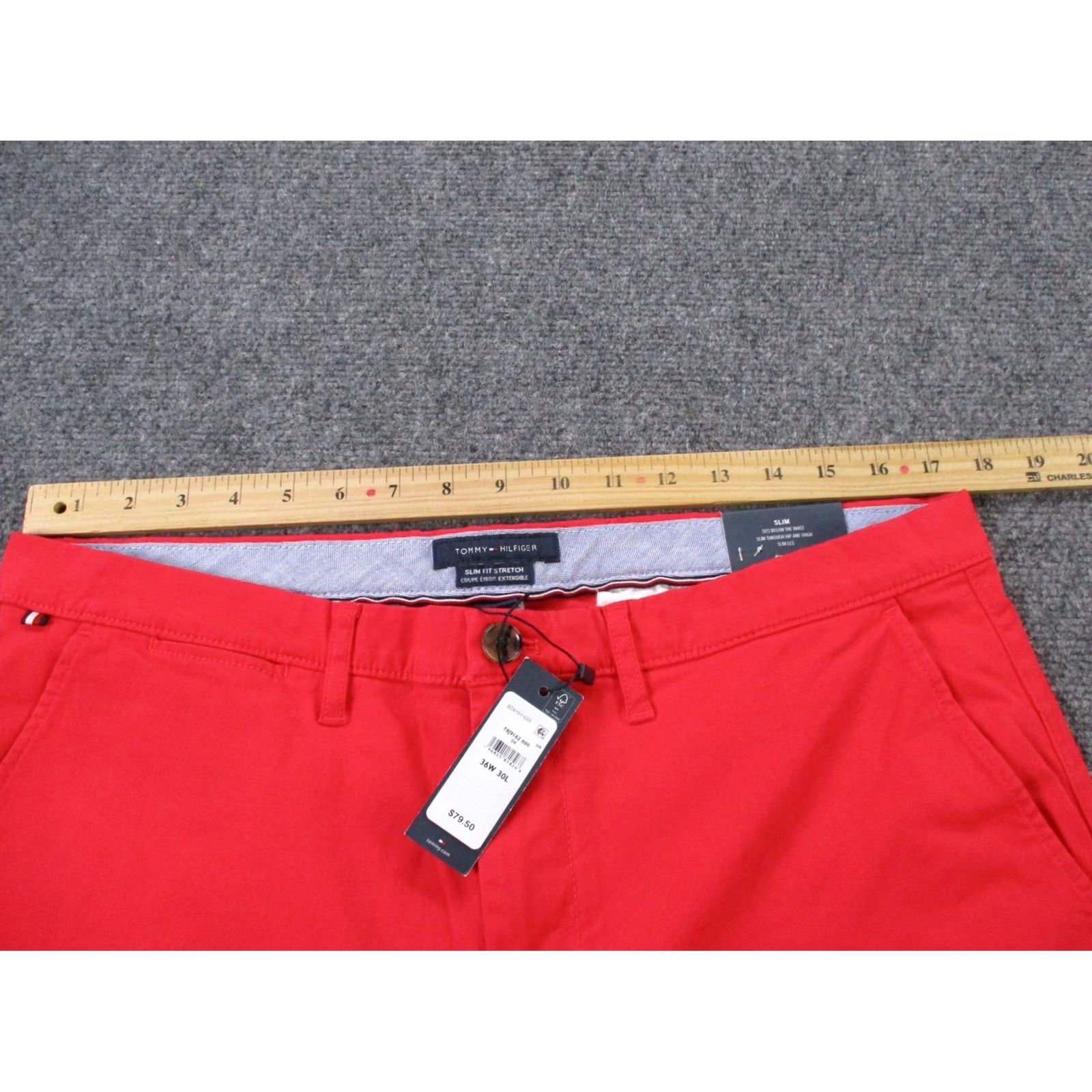 Tommy Hilfiger Tommy Hilfiger Pants Men 36 x 30 Red Slim Fit Stretch Straight Preppy Casual NEW Pants Regular 36 Red Straight Mens Size US 36 / EU 52 - 6 Thumbnail