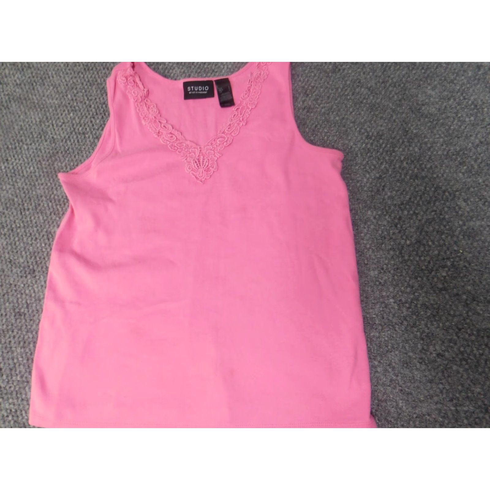 Liz Claiborne Liz Claiborne Womens Blouse L Pink Pullover Casual Everyday Stretch Crew Neck Cotton Rayon Regular Modern Classic Ladies Size L / US 10 / IT 46 - 3 Thumbnail