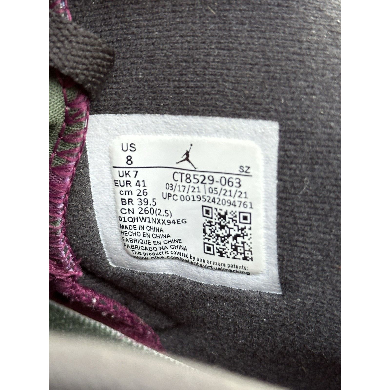 Jordan Brand Jordan Retro 6 Bordeaux - Size 8 Size US 8 / EU 41 - 7 Thumbnail