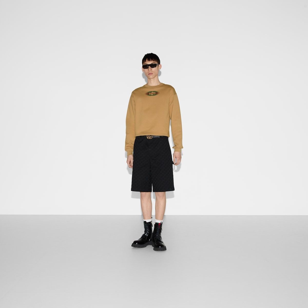 Gucci o1loc1c0925 Cotton Jersey Sweatshirt in Camel Size US XL / EU 56 / 4 - 2 Thumbnail