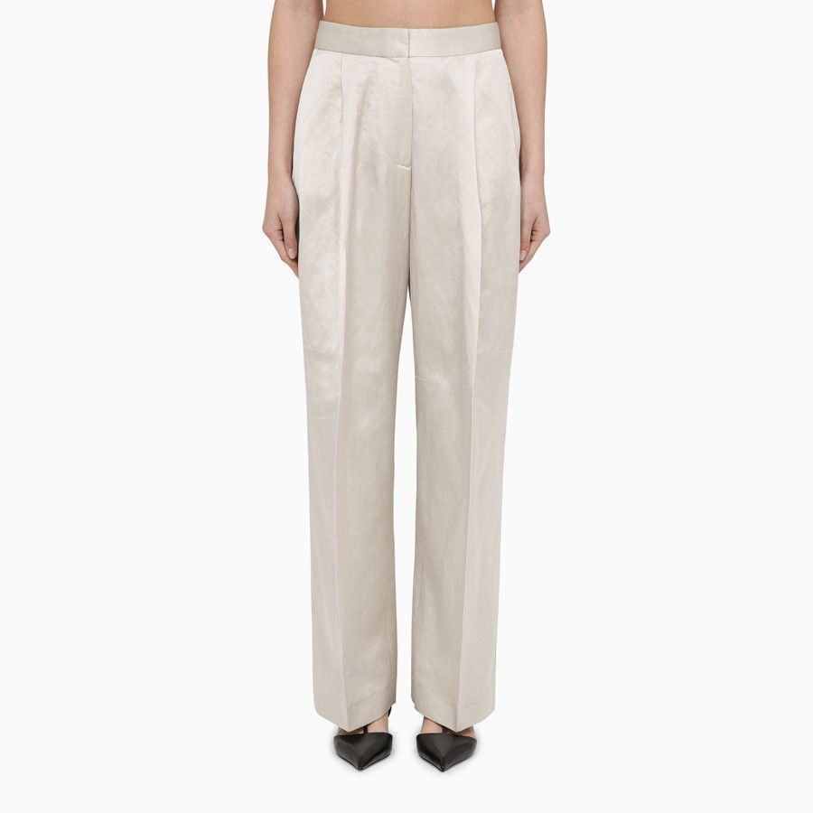 Calvin Klein o1d2blof0824 Viscose Blend Trousers in Light Beige Size 26" / US 2 / IT 38 - 1 Thumbnail