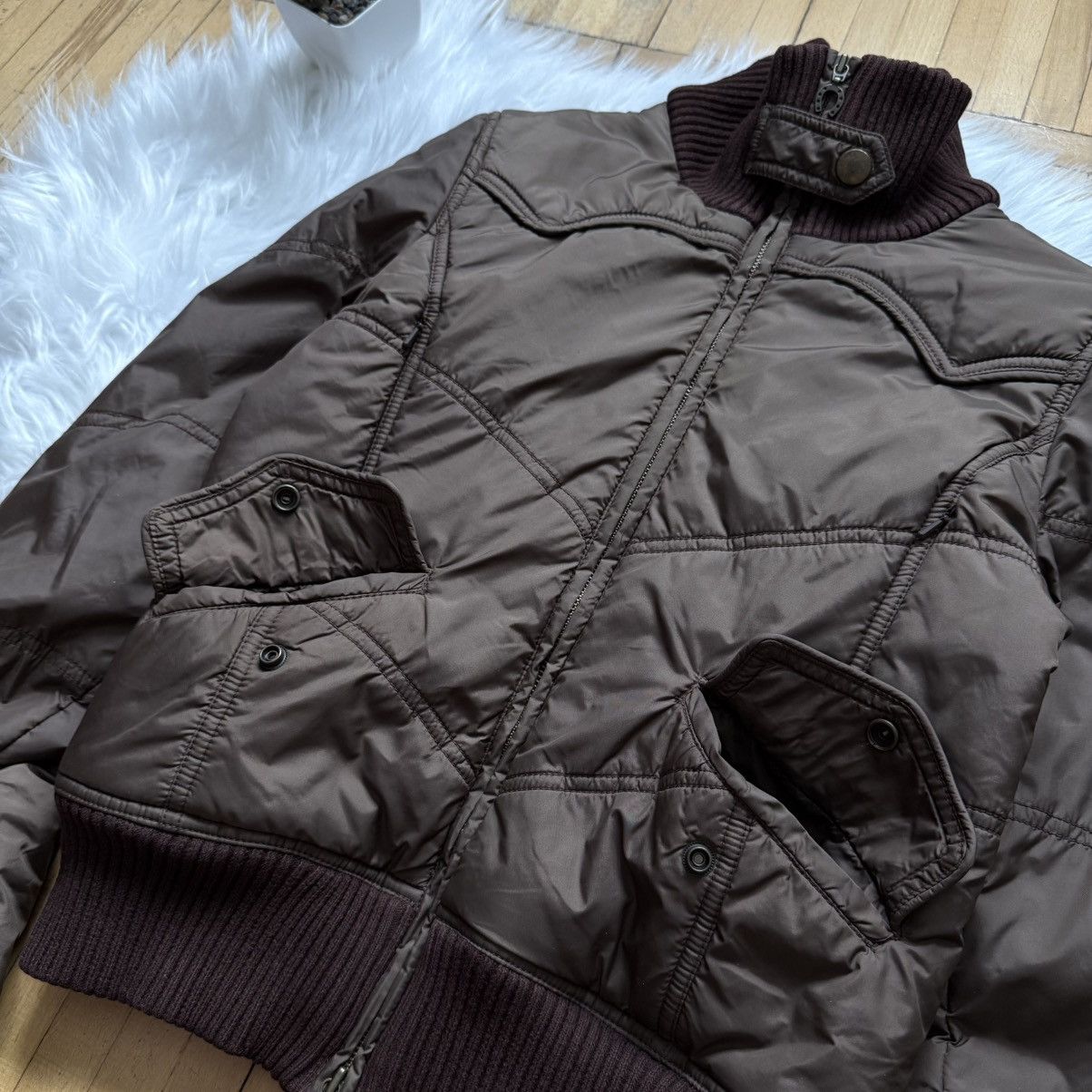 If Six Was Nine 📌 Crazy Avant Garde Y2K MNG Vintage Cropped Bomber Jacket Size M / US 6-8 / IT 42-44 - 7 Thumbnail