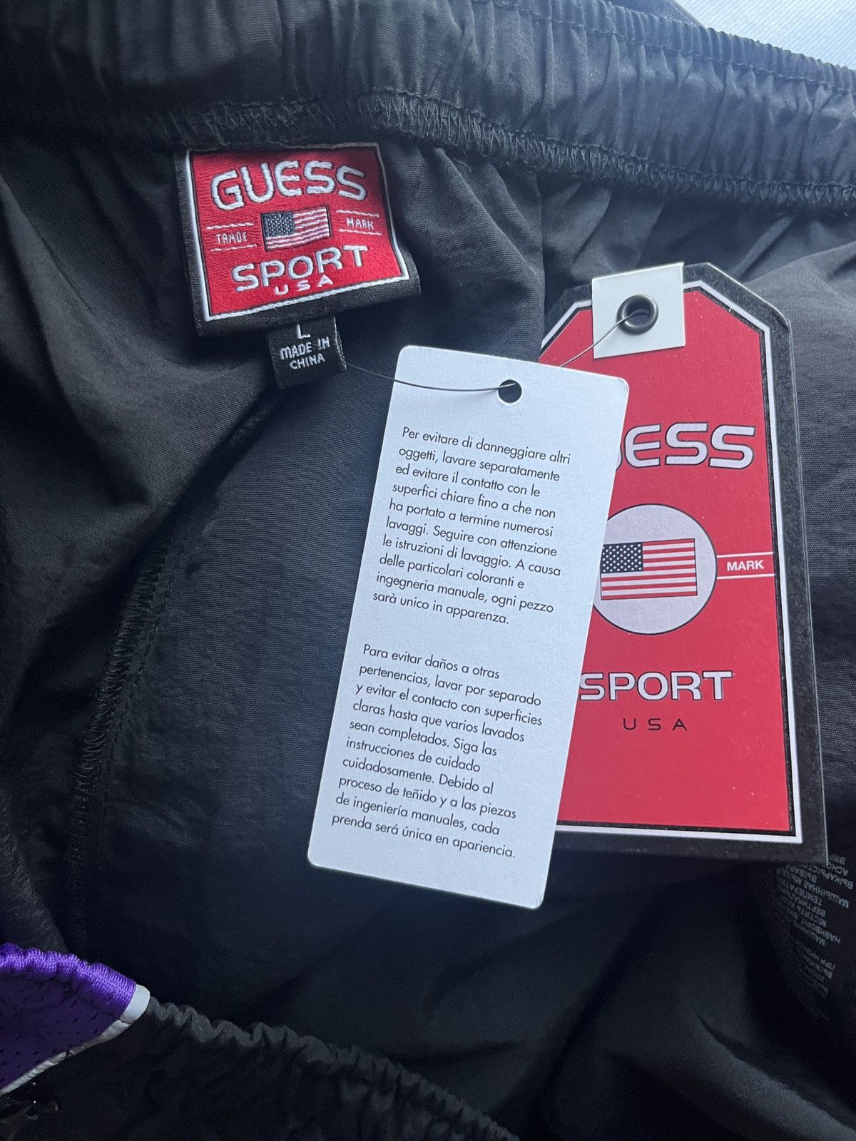 Guess NWT Guess Retro Black Purple Track Pants L Size US 36 / EU 52 - 5 Thumbnail