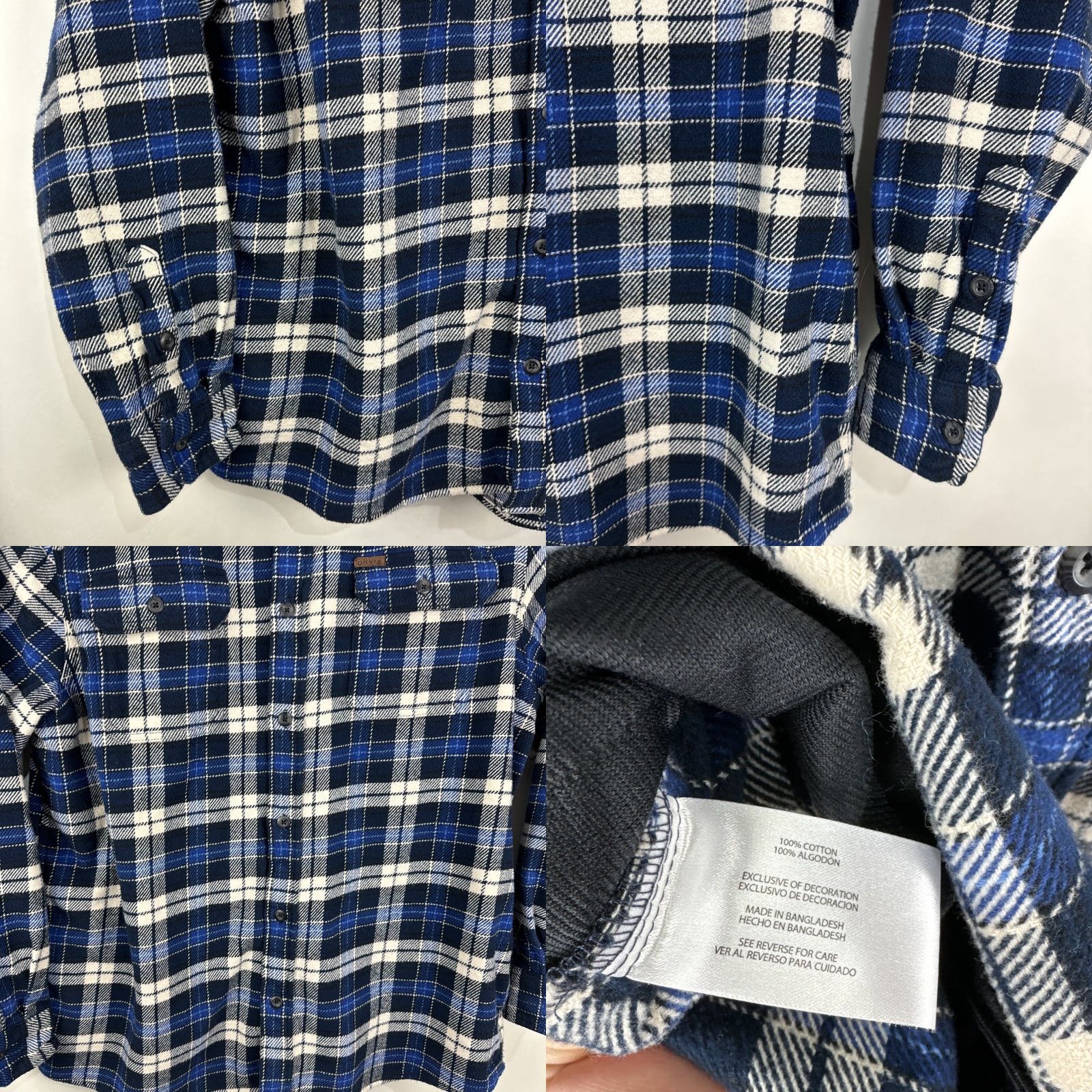 Orvis Orvis Mens XXL Blue White Plaid Thick Heavy Button Flannel Shacket Shirt Pockets Senior instruction Size US XXL / EU 58 / 5 - 8 Thumbnail