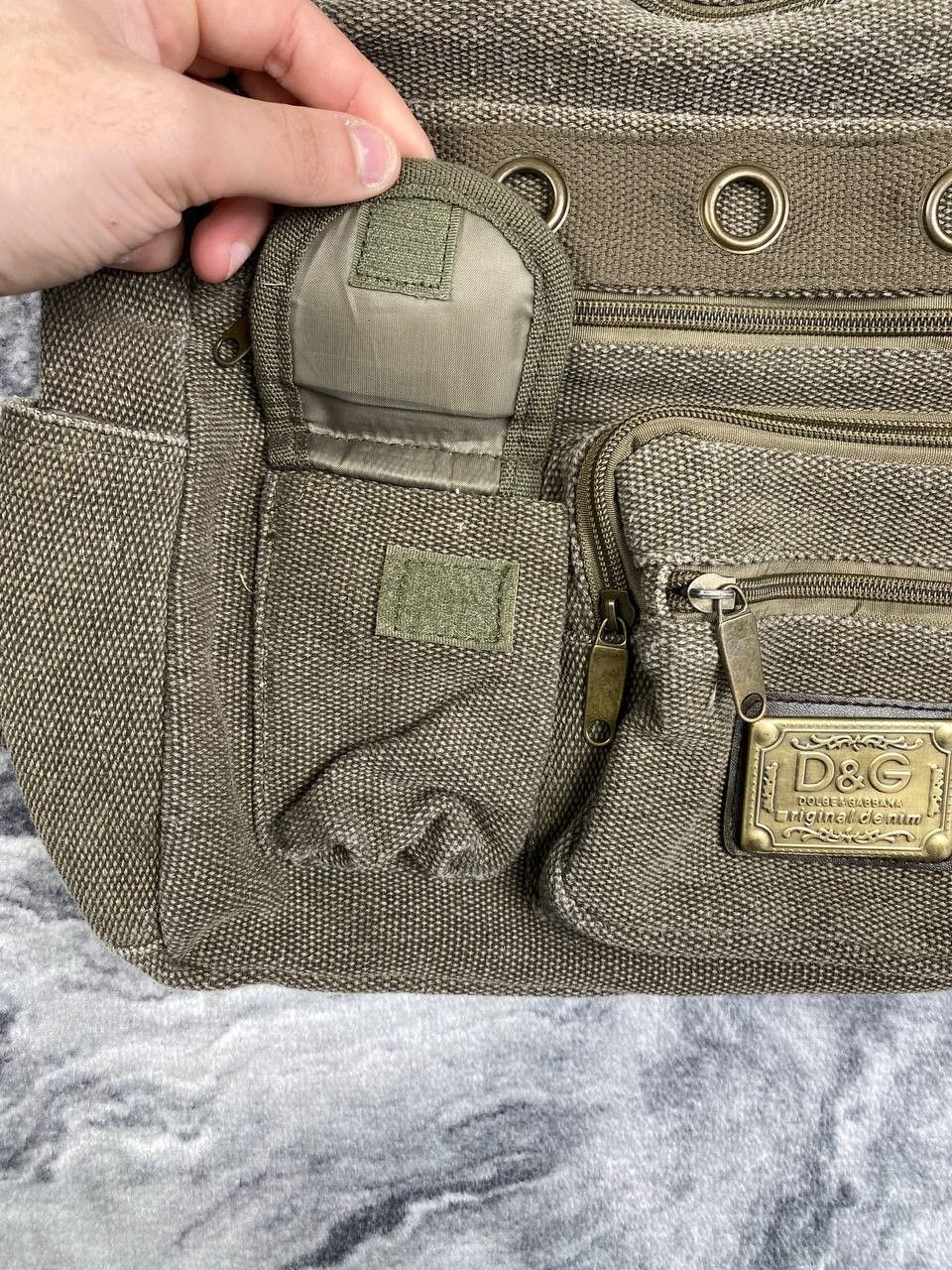 Dolce & Gabbana Vintage D&G Dolce Gabbana Metal Logo Canvas Shoulder Bag Size ONE SIZE - 4 Thumbnail