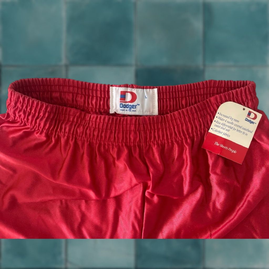 Vintage VINTAGE Dodger Dazzle Basketball Shorts Mens L Red 90s Made in USA NWT NOS Athletic Non-Nonsense? Size US 33 - 1 Thumbnail