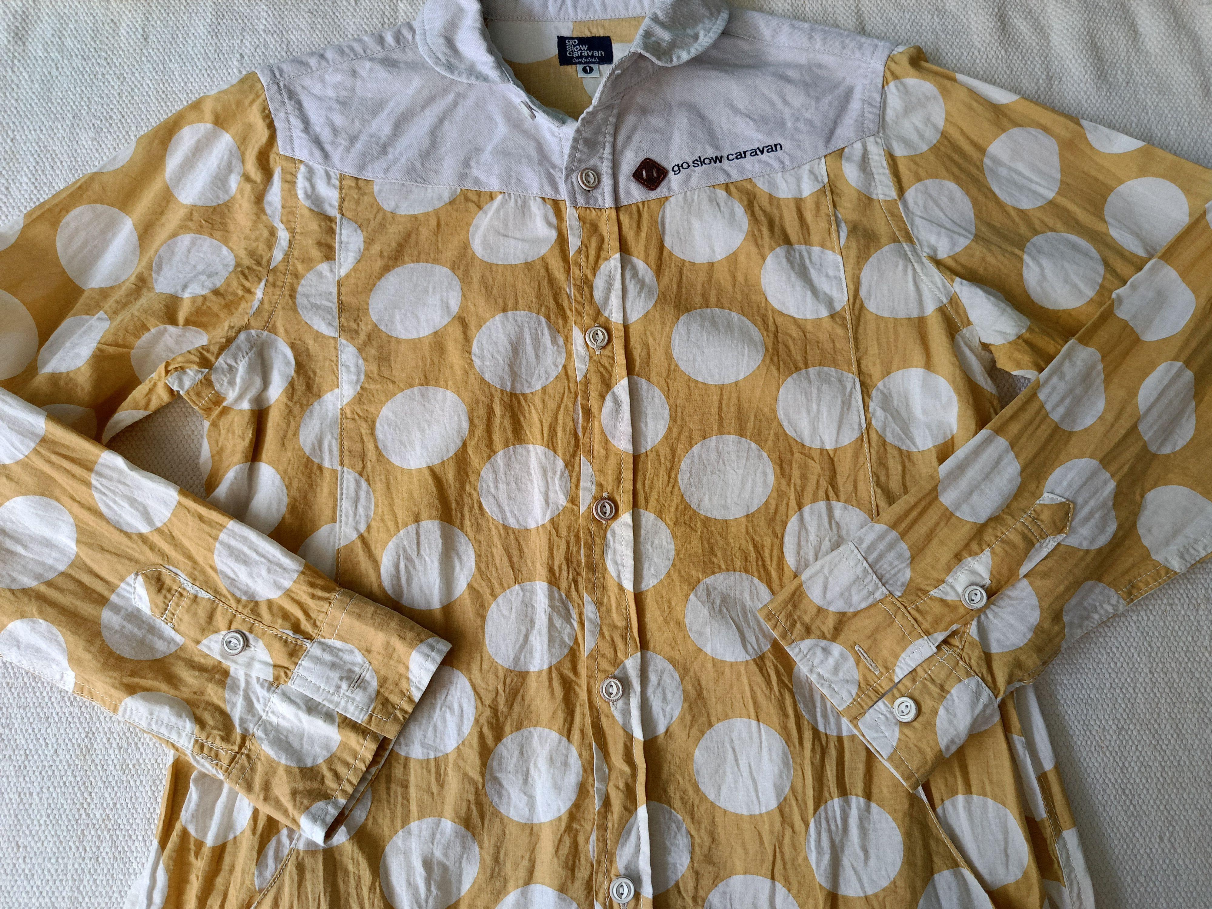 go slow caravan Go Slow Caravan 1 comfortable yellow circles dress shirt Size S / US 4 / IT 40 - 14 Thumbnail