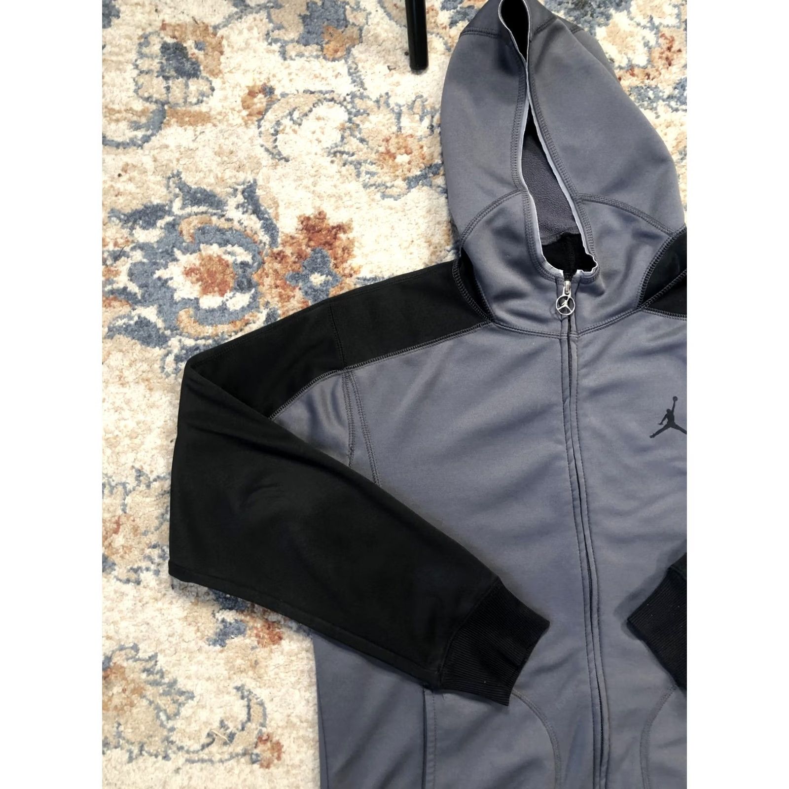 Jordan Brand Jordan Therma-Fit Hoodie Sweatshirt Mens XL Gray Black Full Zip Fleece Jacket Size US XL / EU 56 / 4 - 3 Thumbnail