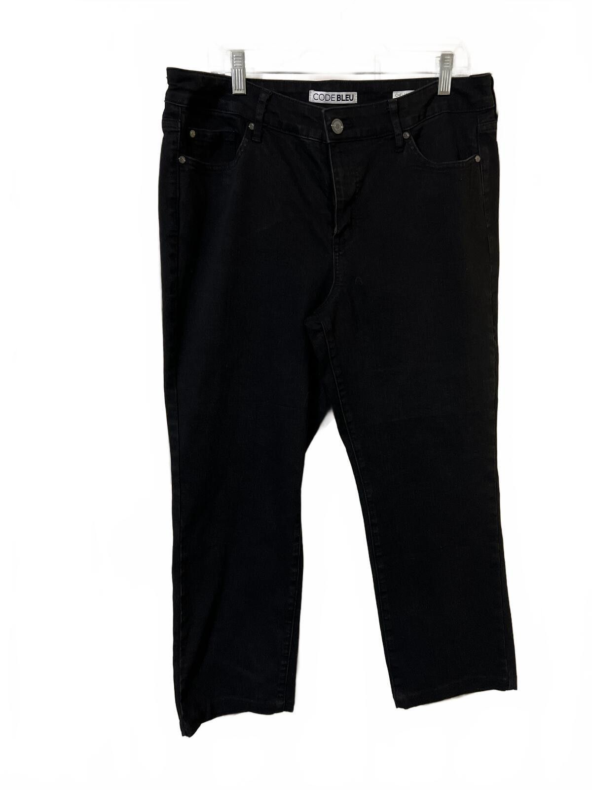 Other Code Bleu Black Chelsea Classic Straight Leg Jeans 16PS Size 38" / US 16 / IT 52 - 2 Thumbnail