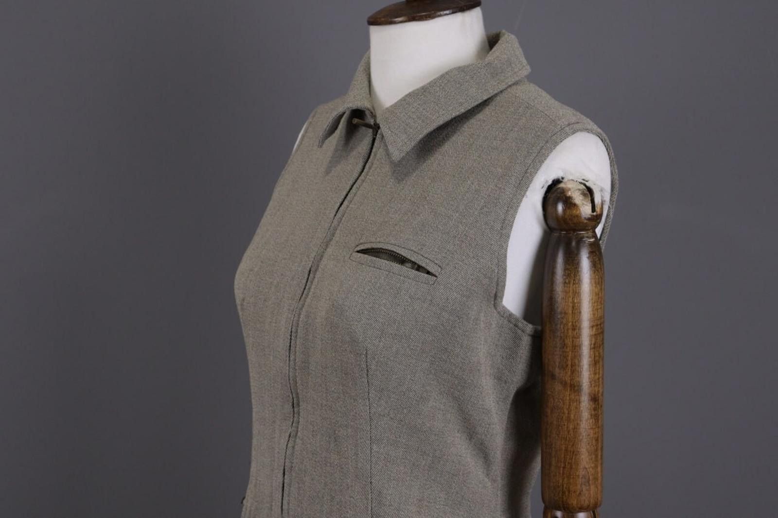 Guy Laroche Guy Laroche Gray Sleeveless Full Zip Bodycon Knee Dress 38 Size M / US 6-8 / IT 42-44 - 8 Thumbnail