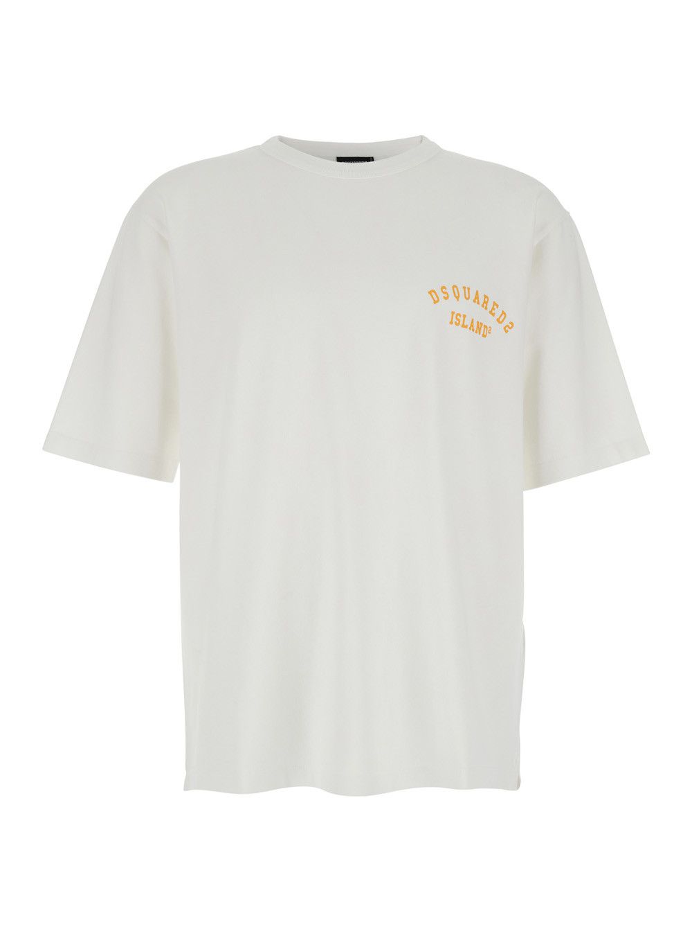 Dsquared2 White T-Shirt with Logo Lettering on the Front for Men Size US S / EU 44-46 / 1 - 1 Thumbnail