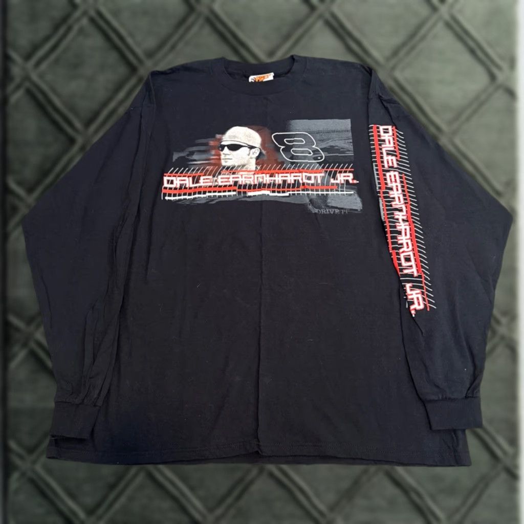 NASCAR VINTAGE Dale Earnhardt Jr. Nascar Racing Long Sleeve T-Shirt 2XL Mens Black Size US XXL / EU 58 / 5 - 1 Thumbnail