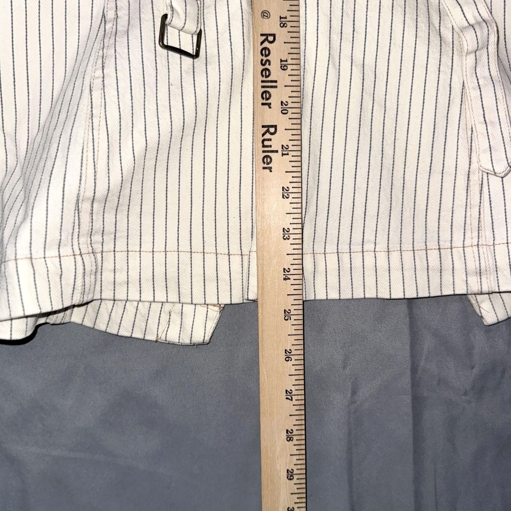 Marine Layer Marine Layer Blouse Womens L White Striped Button Front Sleeveless Twill Top Size L / US 10 / IT 46 - 7 Thumbnail