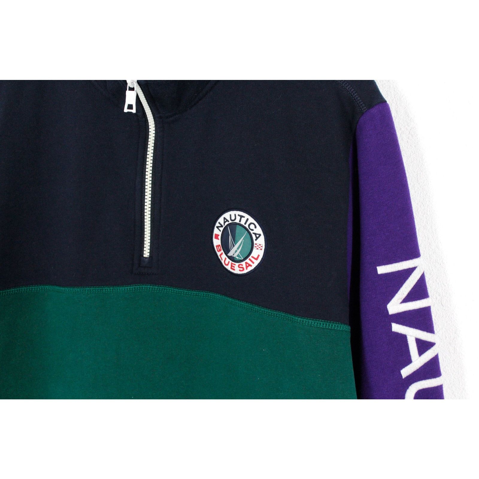 Nautica Nautica Blue Sail Logo Pullover Zip Sweat Y2K Sport Size US L / EU 52-54 / 3 - 3 Thumbnail