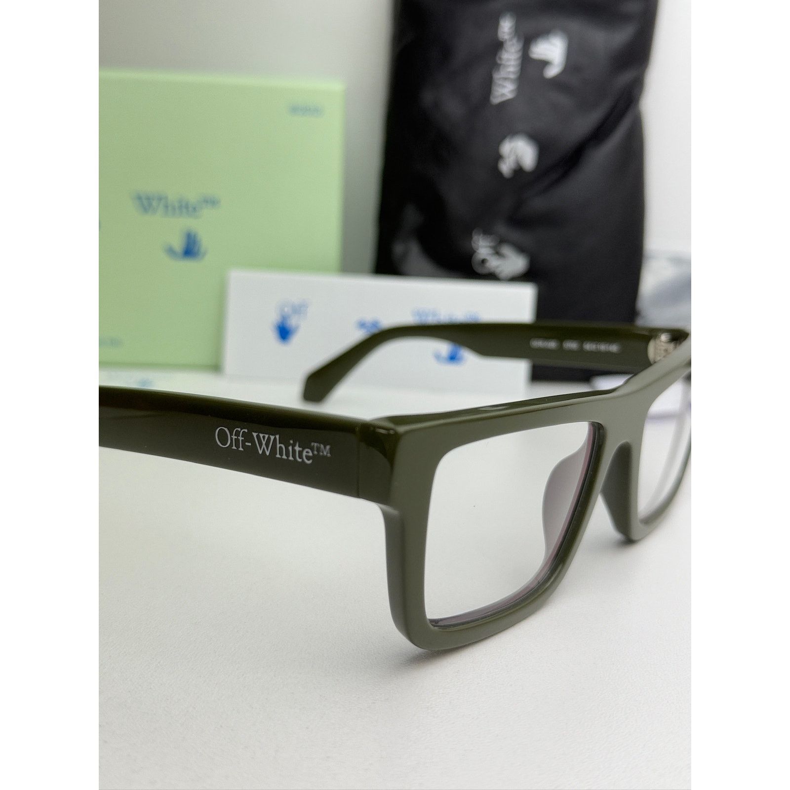 Off-White NEW Off White Style 25 Green Bluelight Eyeglasses Frames Size ONE SIZE - 5 Thumbnail