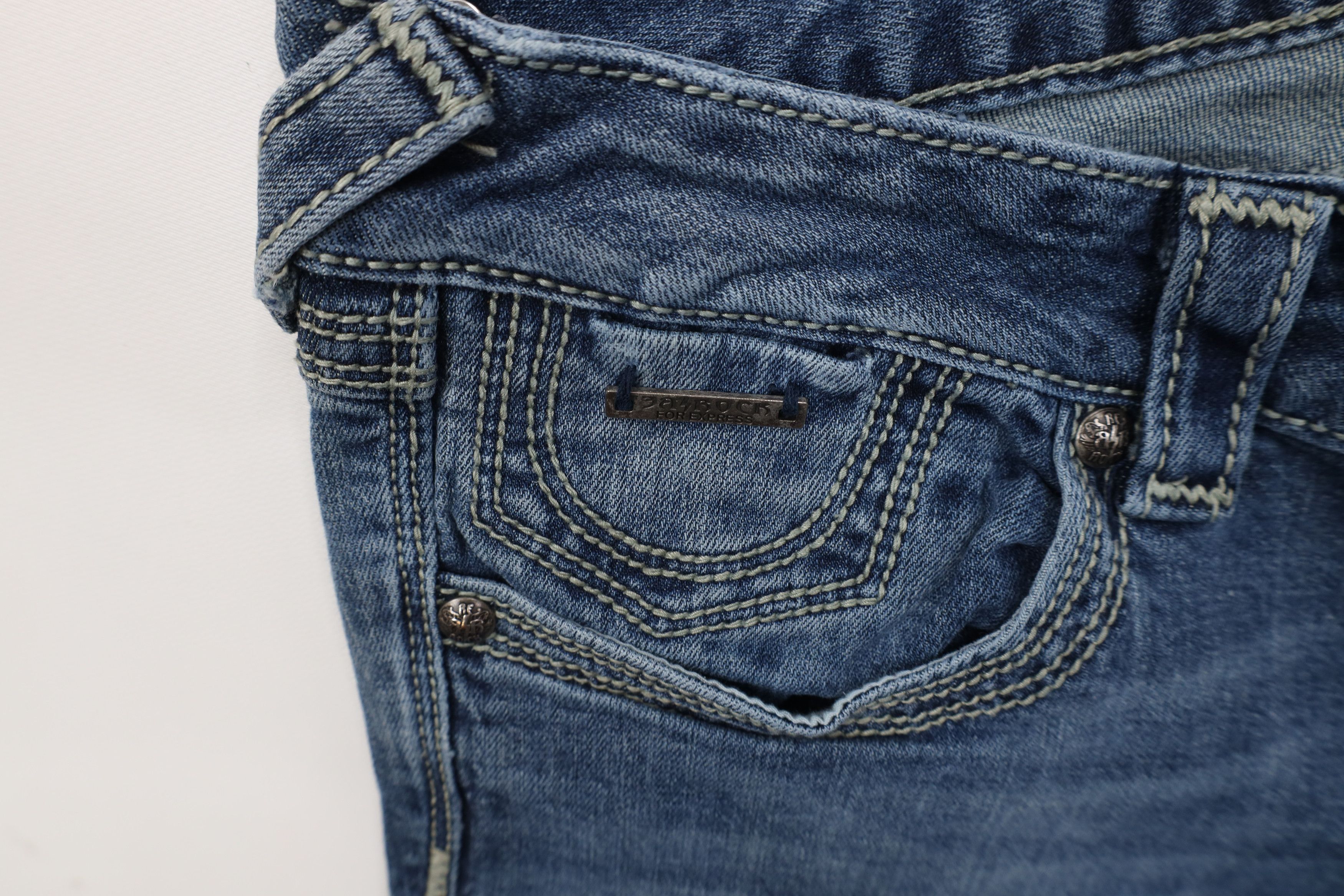 Express Y2K Express ReRock Stitch Flared Boot Cut Denim Jeans Blue Size 30" / US 8 / IT 44 - 7 Thumbnail