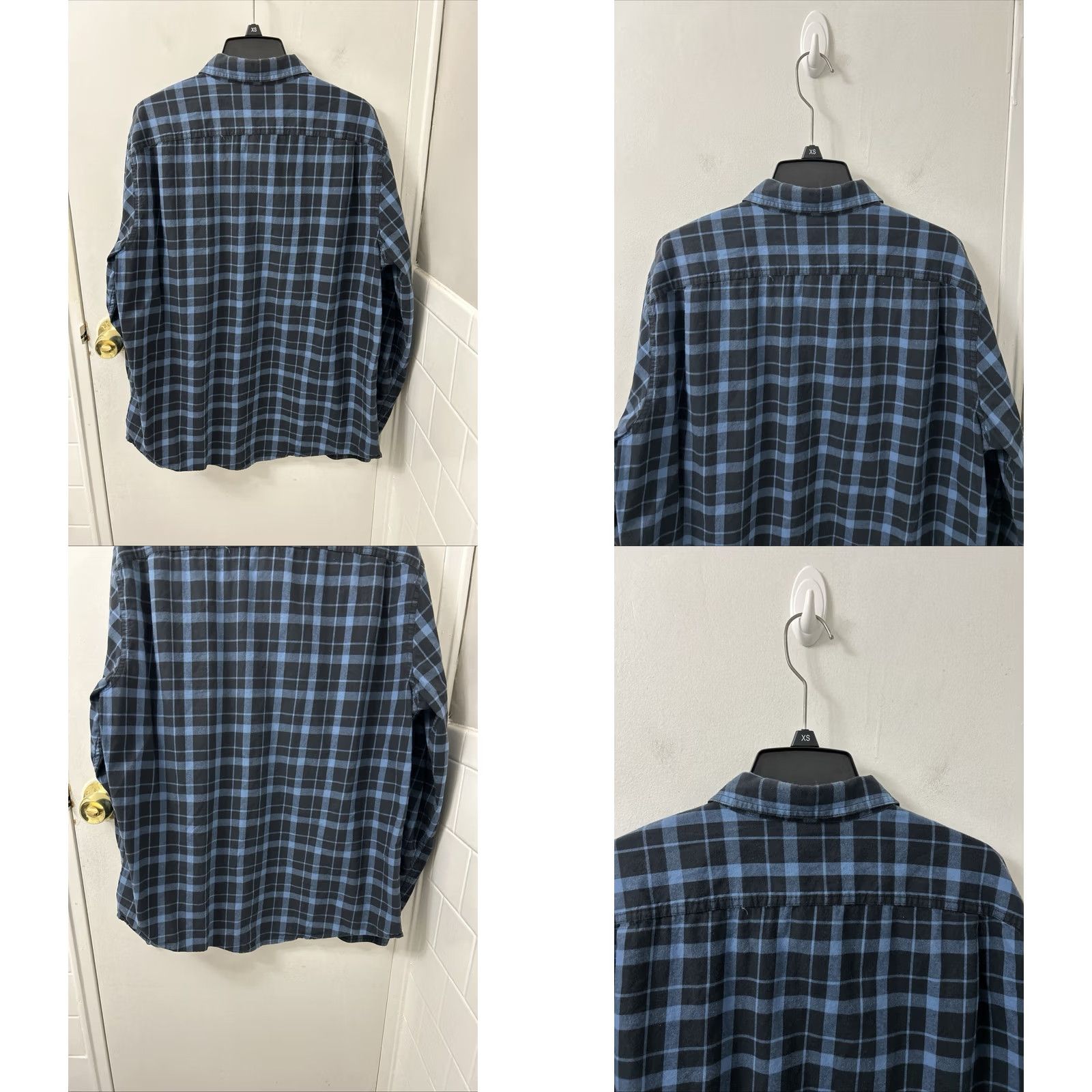Vintage LL Bean Signature Castine Flannel Shirt Mens L Blue Black Slim Fit Plaid 300564 Size US L / EU 52-54 / 3 - 8 Thumbnail