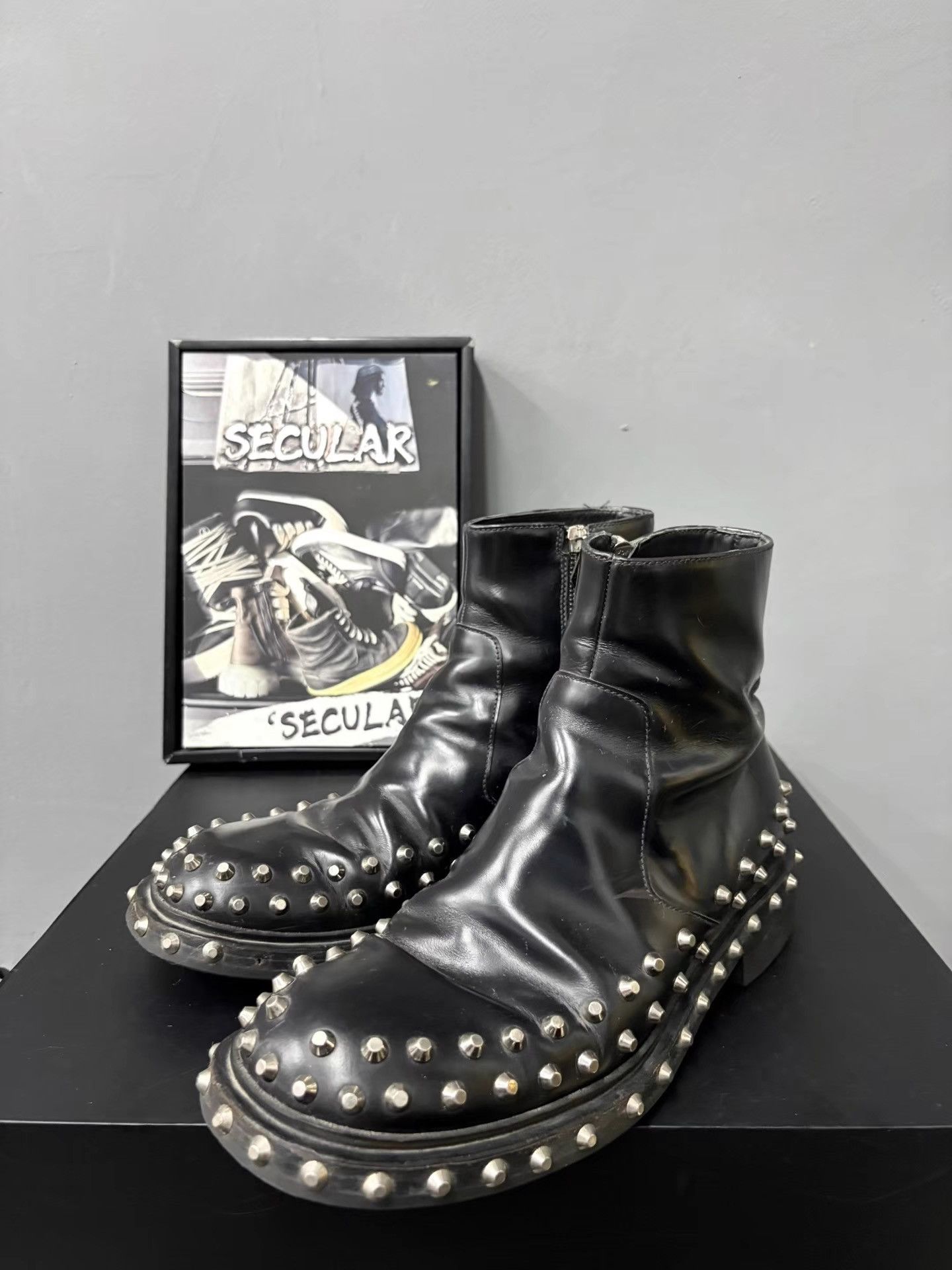 Prada Prada 19FW Frankenstein Studded Derby Chelsea Boots K34 Size US 8 / EU 41 - 1 Thumbnail