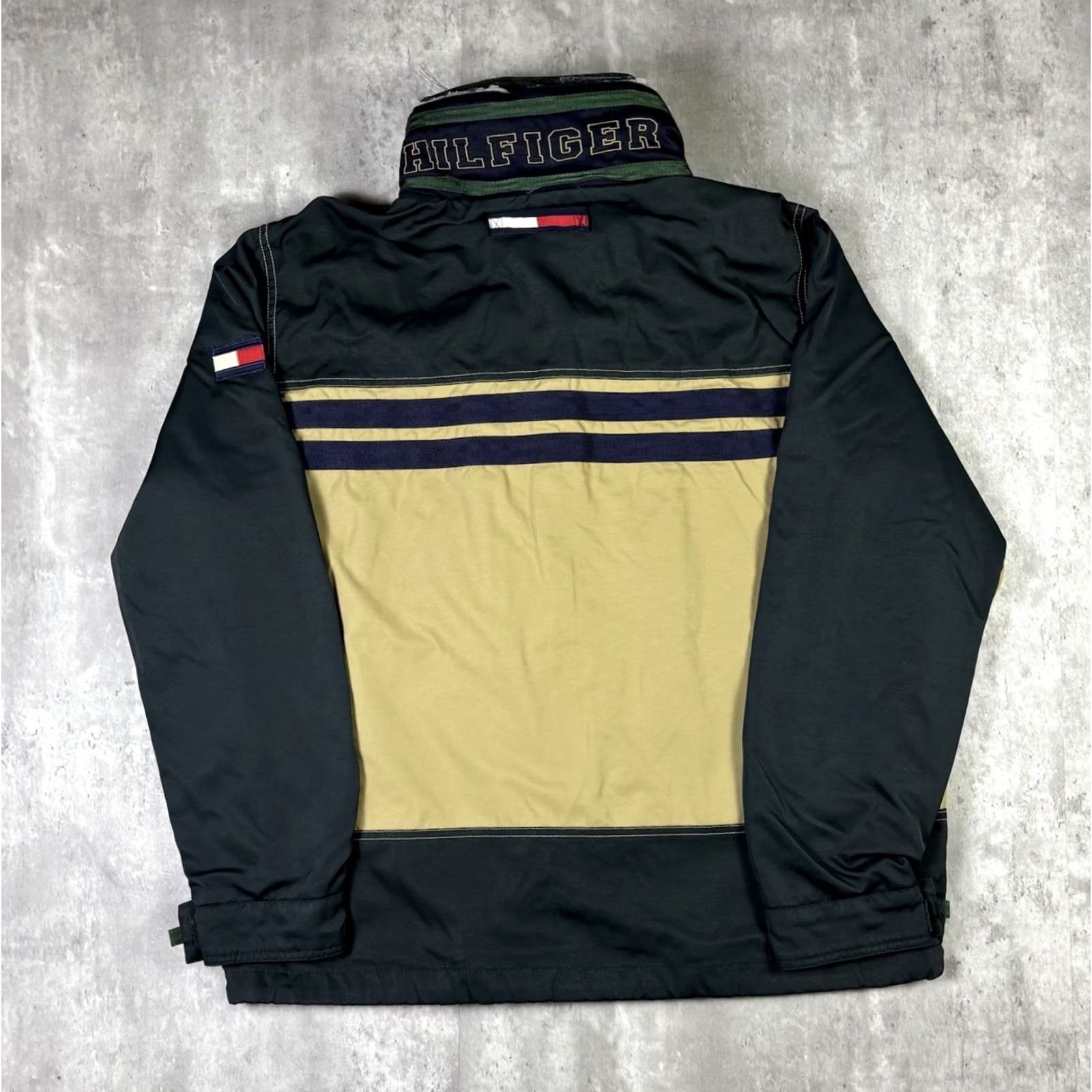 Tommy Hilfiger VINTAGE Tommy Hilfiger Jacket Mens L Beige Full Zip Hooded Pockets Fleece Lined Y2K Size US L / EU 52-54 / 3 - 2 Thumbnail