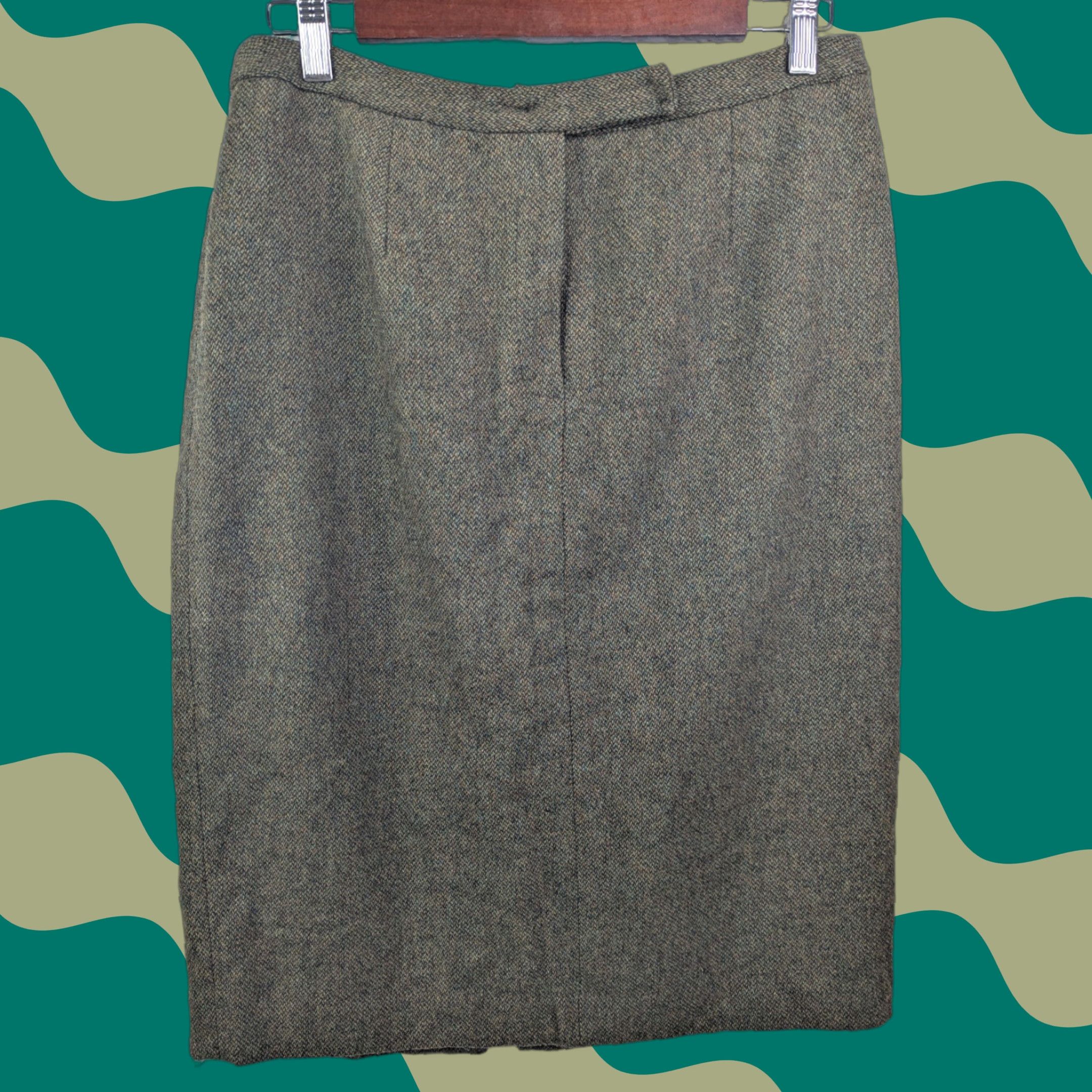 Ralph Lauren Lauren Ralph Lauren Skirt Wool Lined Pencil Midi 14P Petite Olive Brown Green Women? Size 36" / US 14 / IT 50 - 1 Thumbnail