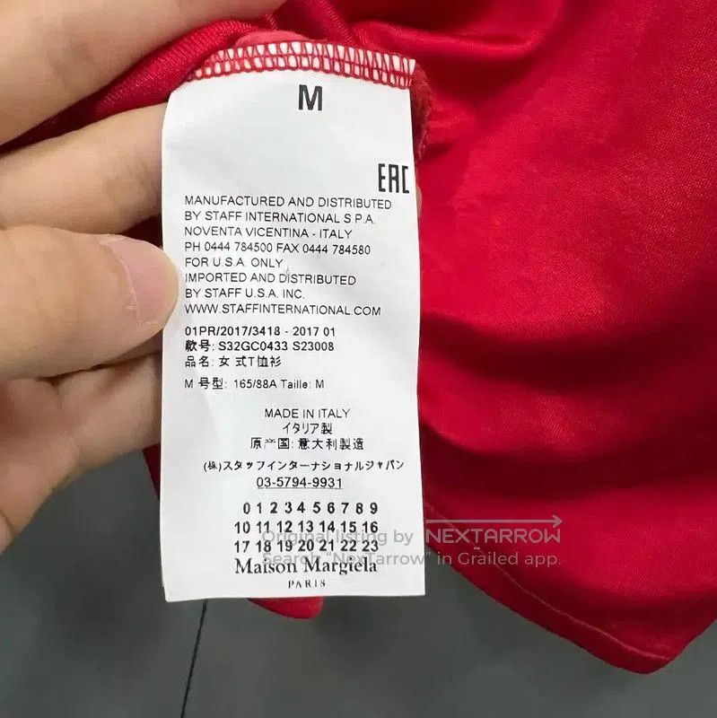 Maison Margiela Maison Margiela Red Cotton Short Sleeve T-Shirt . Size M / US 6-8 / IT 42-44 - 4 Thumbnail