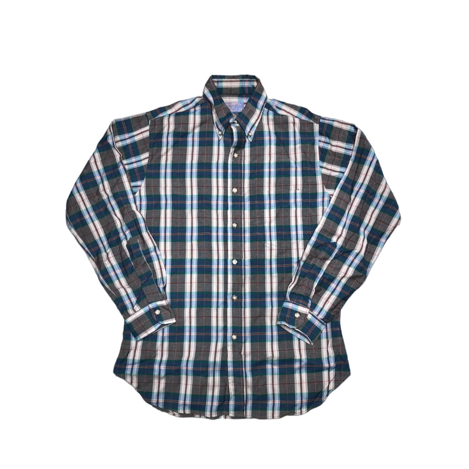 Pendleton VINTAGE Pendleton Button Shirt Men Medium Plaid Turquoise Blue Green Wool 80s 70s Long Sleeve Size US M / EU 48-50 / 2 - 1 Thumbnail