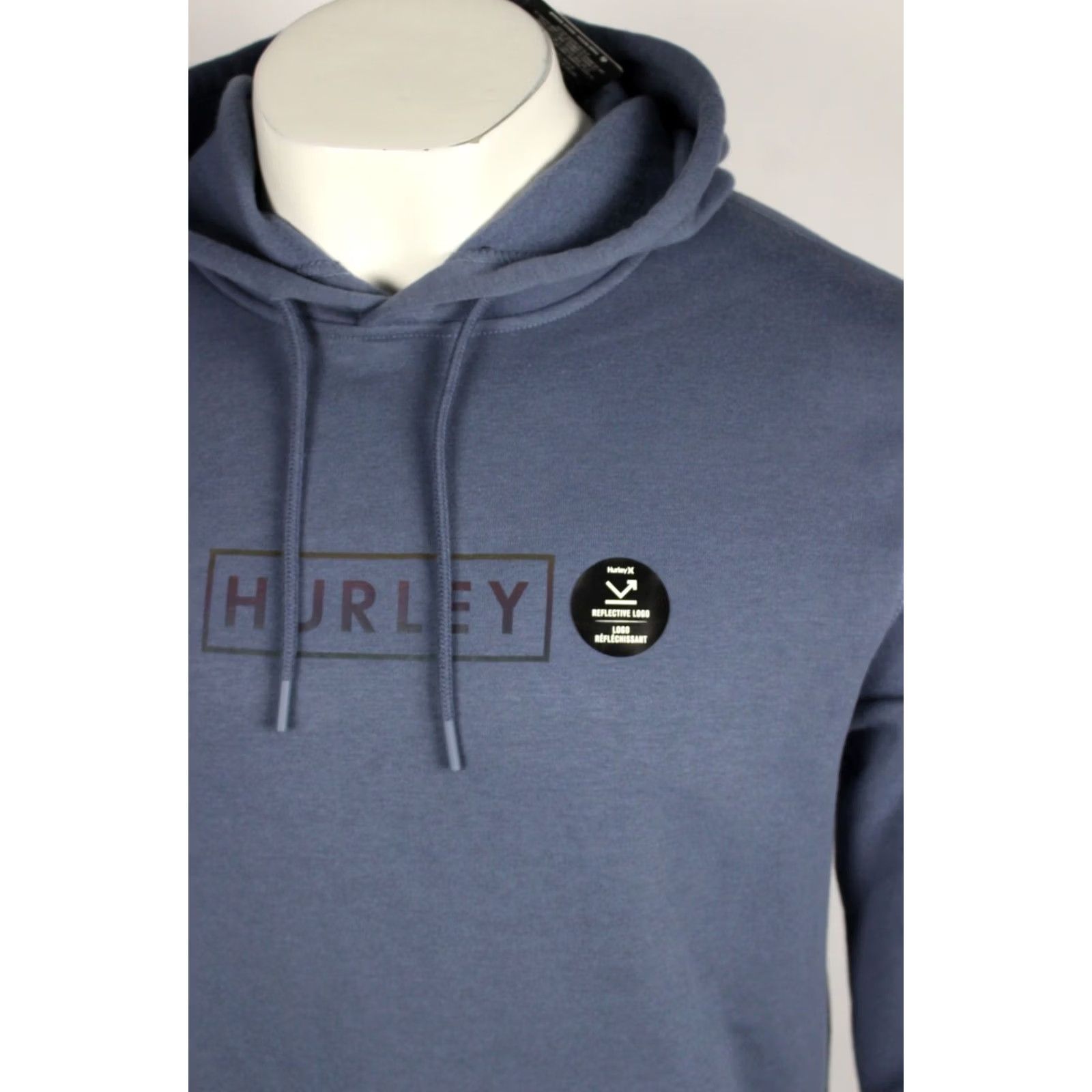 Hurley Hurley Men's Hoodie Boxed Logo Fleece Pullover Sweatshirt Medium M Diffused Blue Size US M / EU 48-50 / 2 - 3 Thumbnail