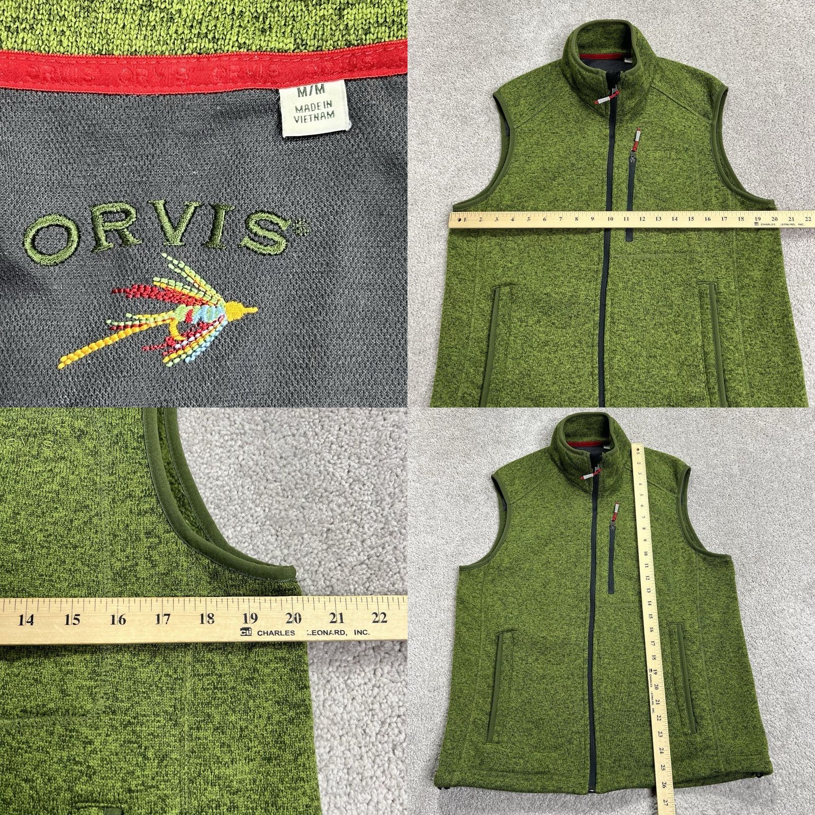 Orvis Orvis Vest Mens Medium Full Zip Green Pockets Fleece Outdoor Golf VEST Size US M / EU 48-50 / 2 - 8 Thumbnail