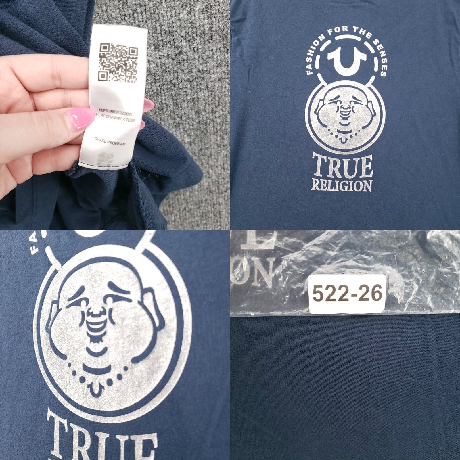 True Religion True Religion Shirt Men M Medium Blue Crew Neck Tee Short Sleeve Logo Graphic Print Summer All Seasons Classic Designer Mens Size US M / EU 48-50 / 2 - 8 Thumbnail
