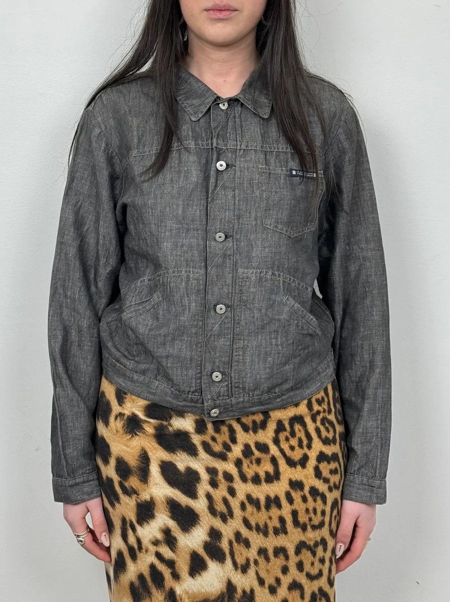 Marithe + Francois Girbaud 2000s Marithé + François Girbaud Grey Denim Trucker Jacket Size M / US 6-8 / IT 42-44 - 2 Thumbnail