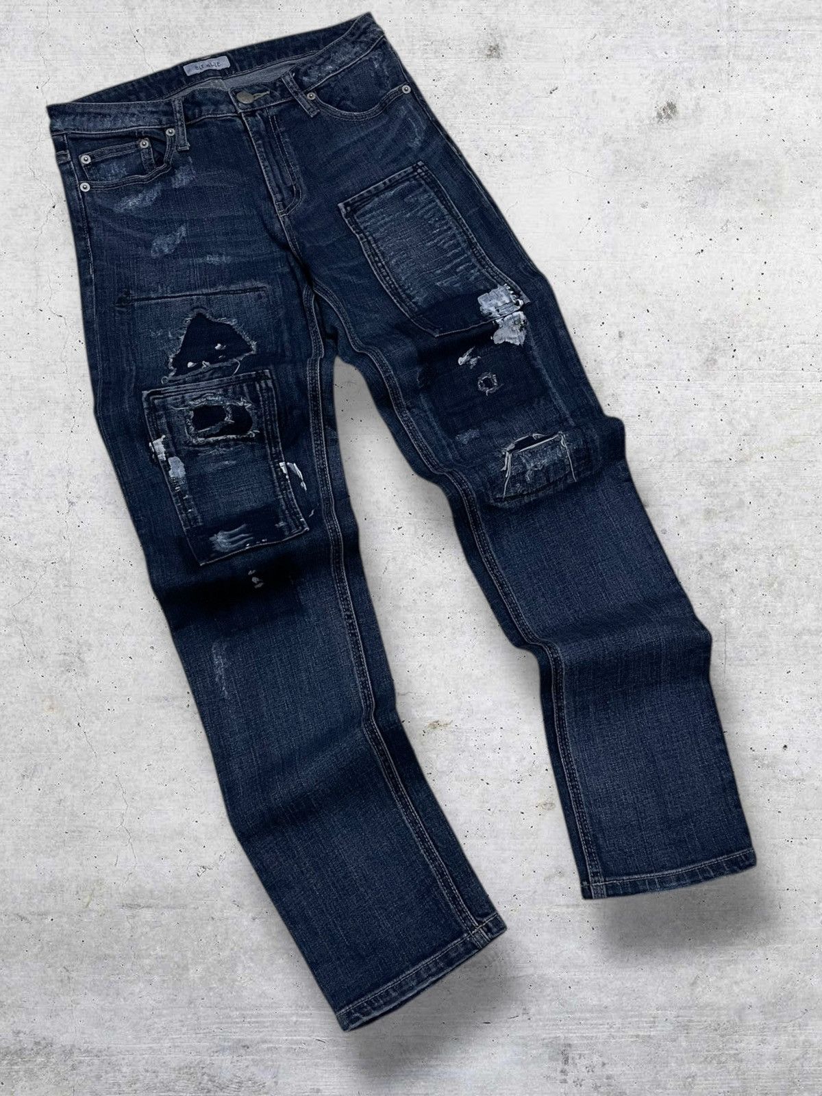 Kapital VINTAGE BIT BLUE 90S JAPAN DESIGNER DISTRESSED RIPPED JEANS Size US 29 - 2 Thumbnail