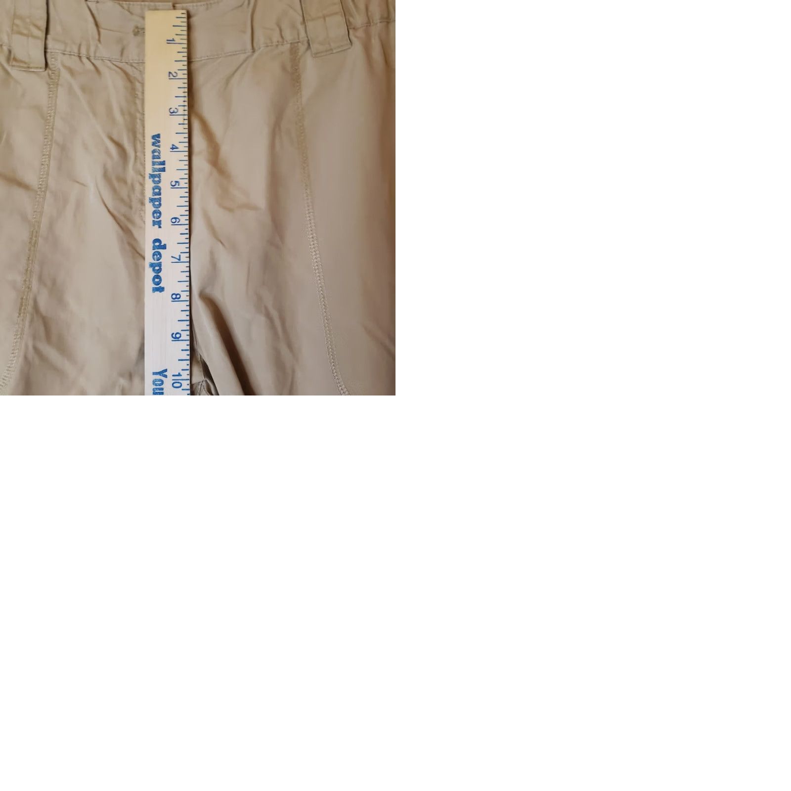 J. Jill J. Jill Women's Capri Cropped Drawstring Pants Tan Khaki 21 Inseam Size 10 Pockets Adjustable Waist Regular Fit Cotton Capris Size 32" / US 10 / IT 46 - 10 Thumbnail