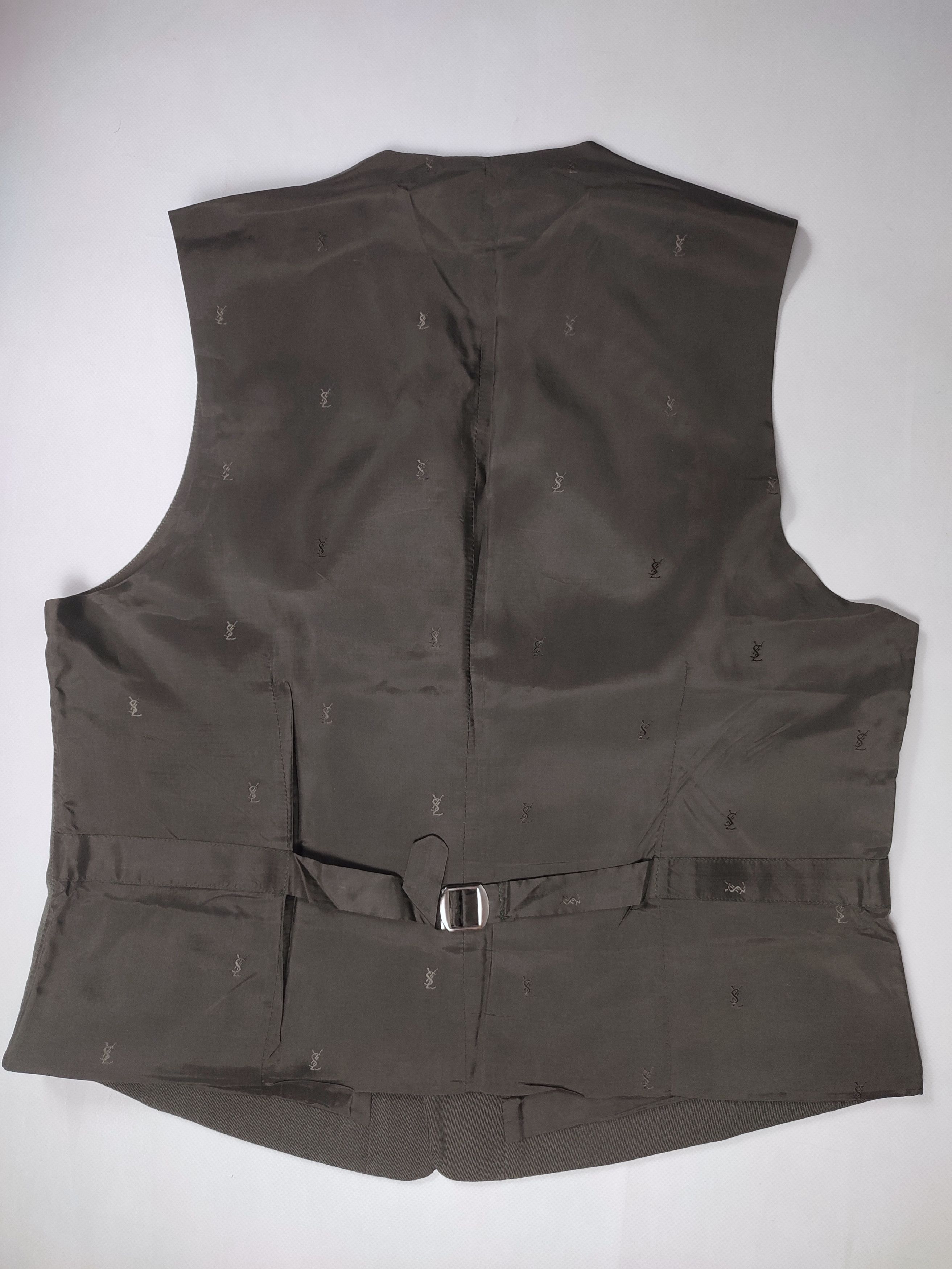 Vintage YSL khaki wool suit vest Size 38R - 6 Thumbnail