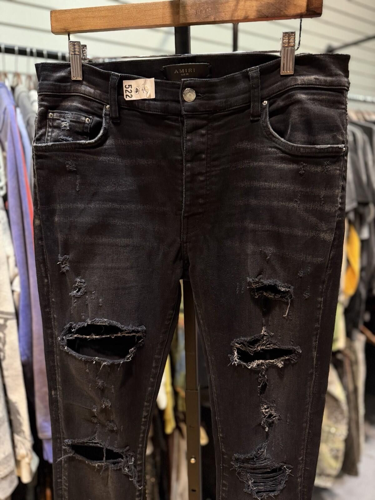 Amiri Size 33 - Amiri Black Jeans Rips Style Jeans 100% Authentic Size US 33 - 7 Thumbnail