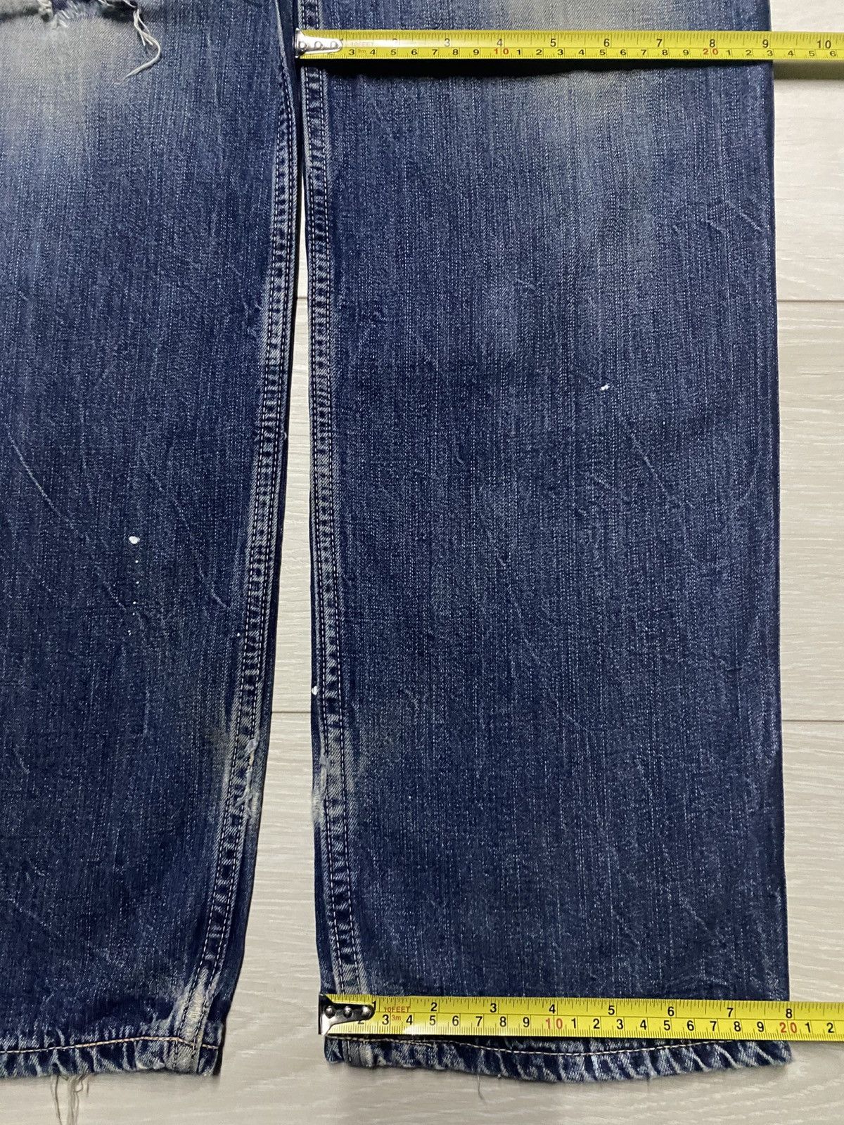 Lee Vintage Lee Union Made Blue Wash Paint Splatter Loose Jeans Size US 31 - 18 Thumbnail