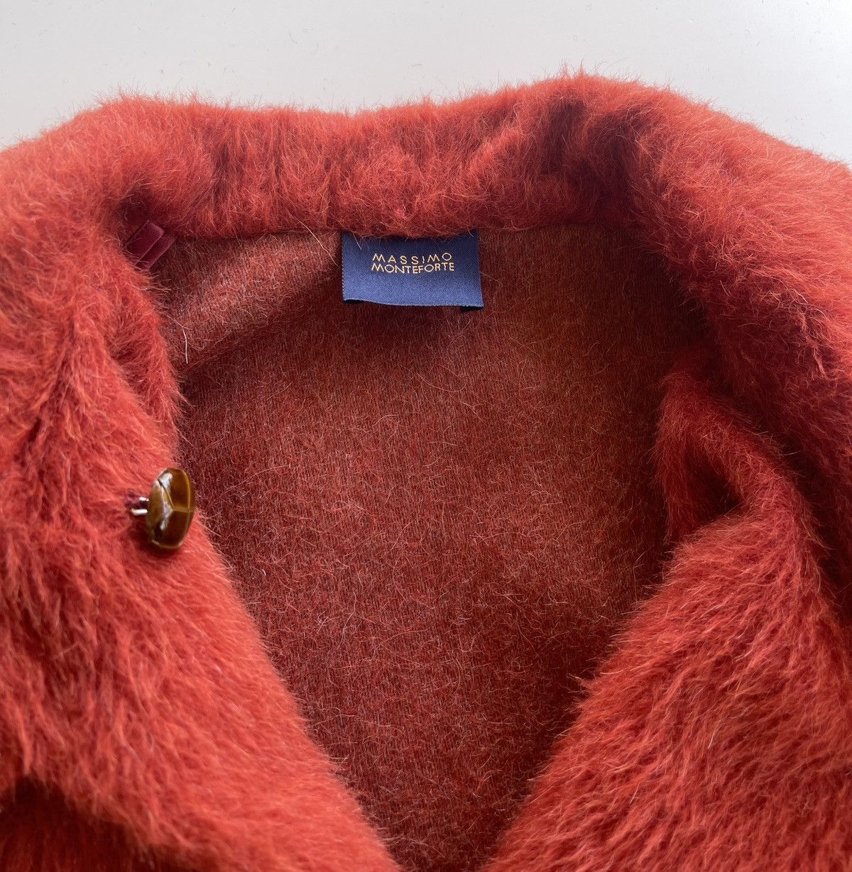 Japanese Brand Massimo Monteforte Fuzzy Mohair Button Less Coat Size M / US 6-8 / IT 42-44 - 10 Thumbnail