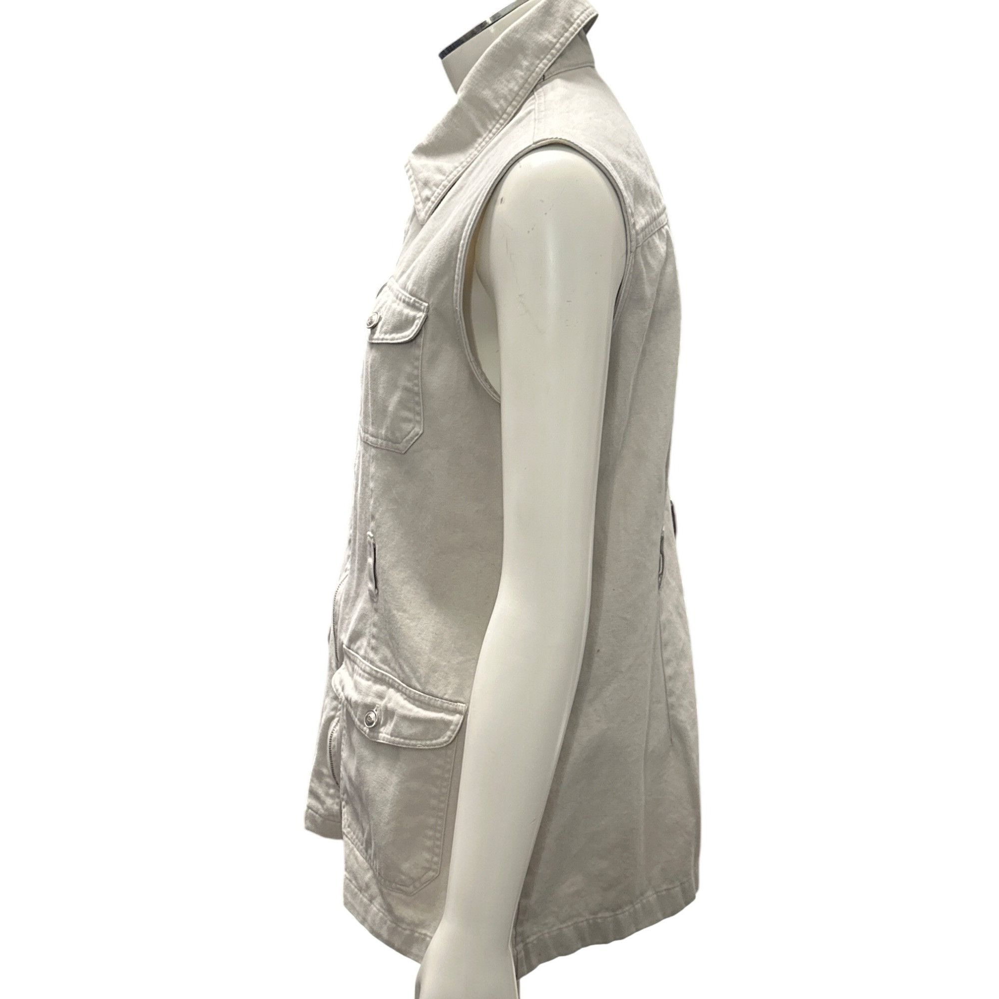 Other 907 Company Small Utility Travel Vest Neutral Cotton Zip Fro Size S / US 4 / IT 40 - 3 Thumbnail