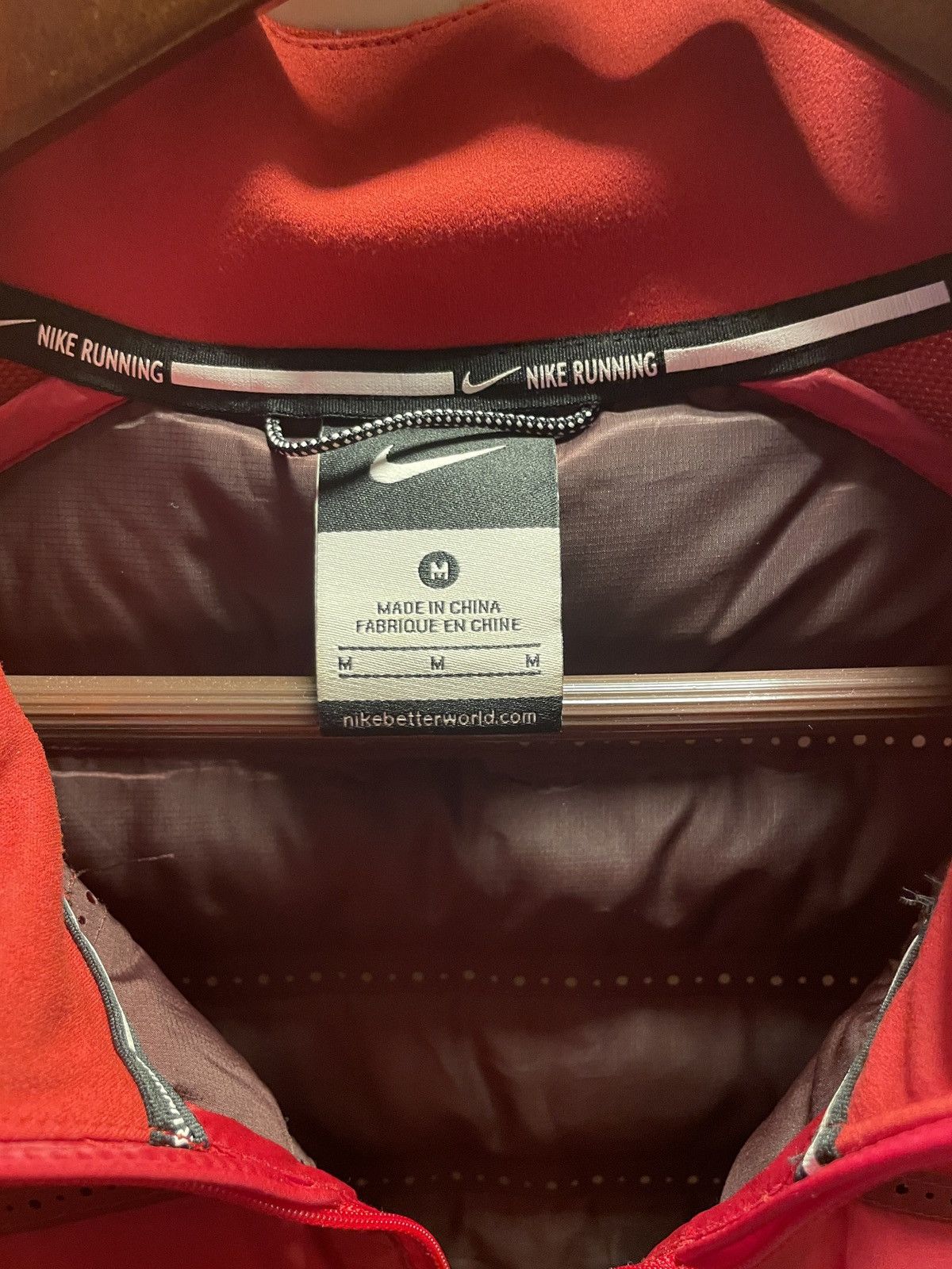 Nike × Vintage RARE Nike Aeroloft 800 Running Jacket Goose Down Wool Red Size US M / EU 48-50 / 2 - 3 Thumbnail